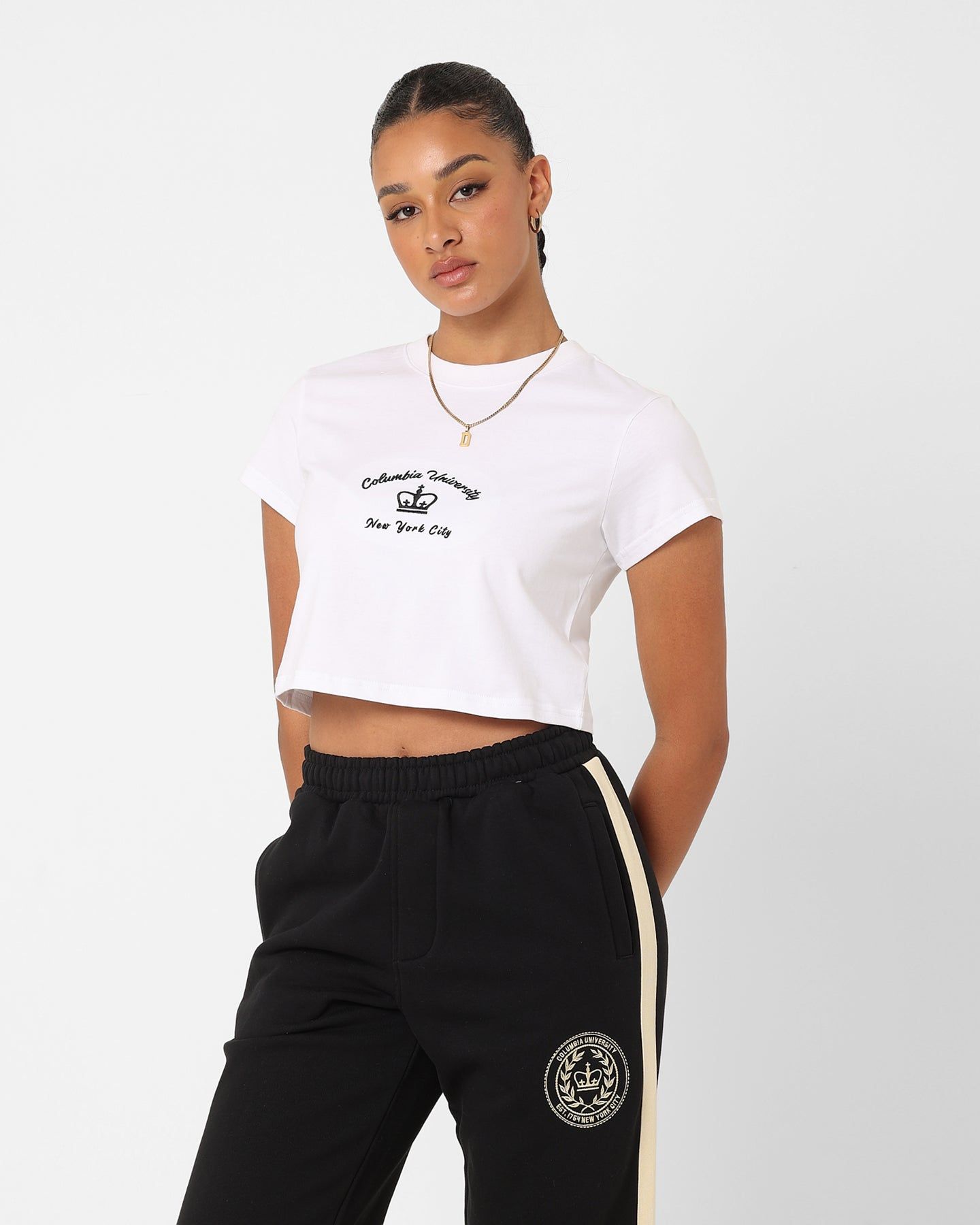 The New Establishment Women's Columbia Crown Mini T-Shirt White sold by Culture Kings