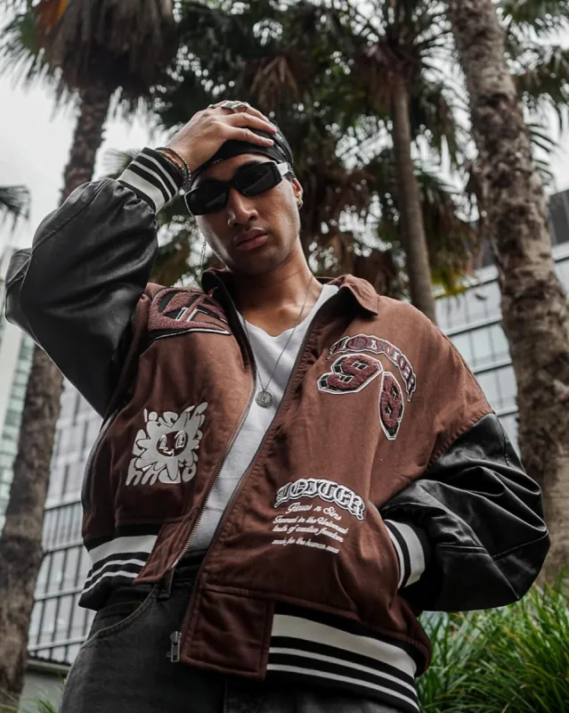 Loiter Ethereal Varsity Jacket Brown sold by Culture Kings