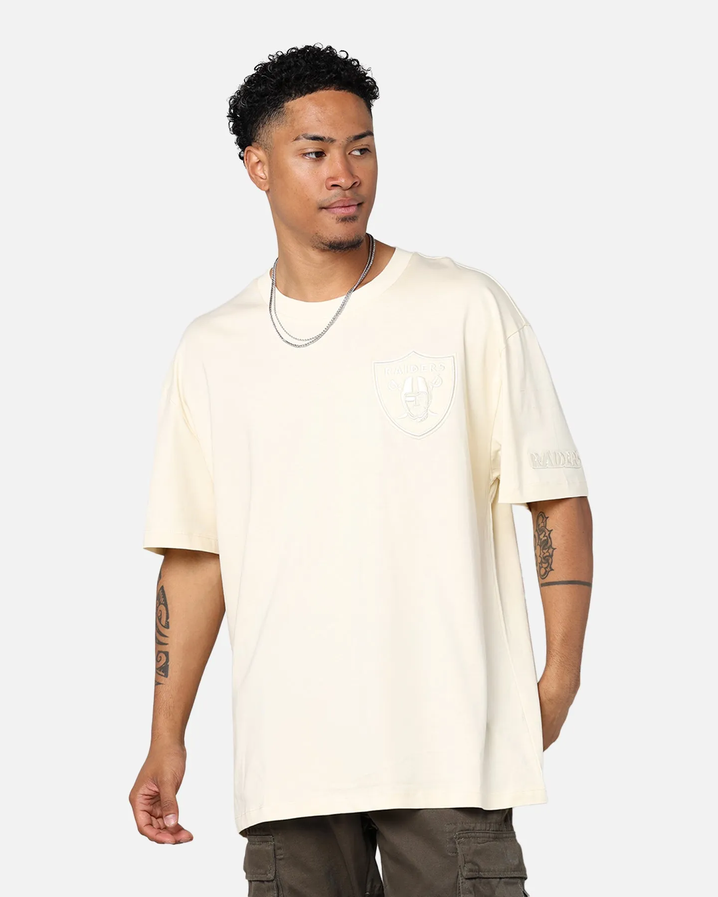 Pro Standard Las Vegas Raiders Drop Shoulder T-Shirt Eggshell sold by Culture Kings