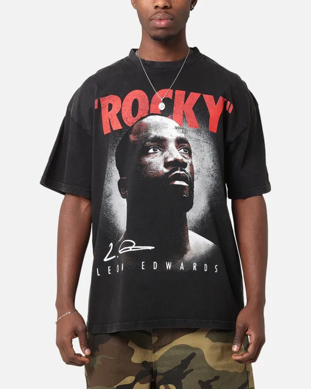UFC By Culture Kings Leon 'Rocky' Edwards Vintage T-Shirt Black Acidwash sold by Culture Kings