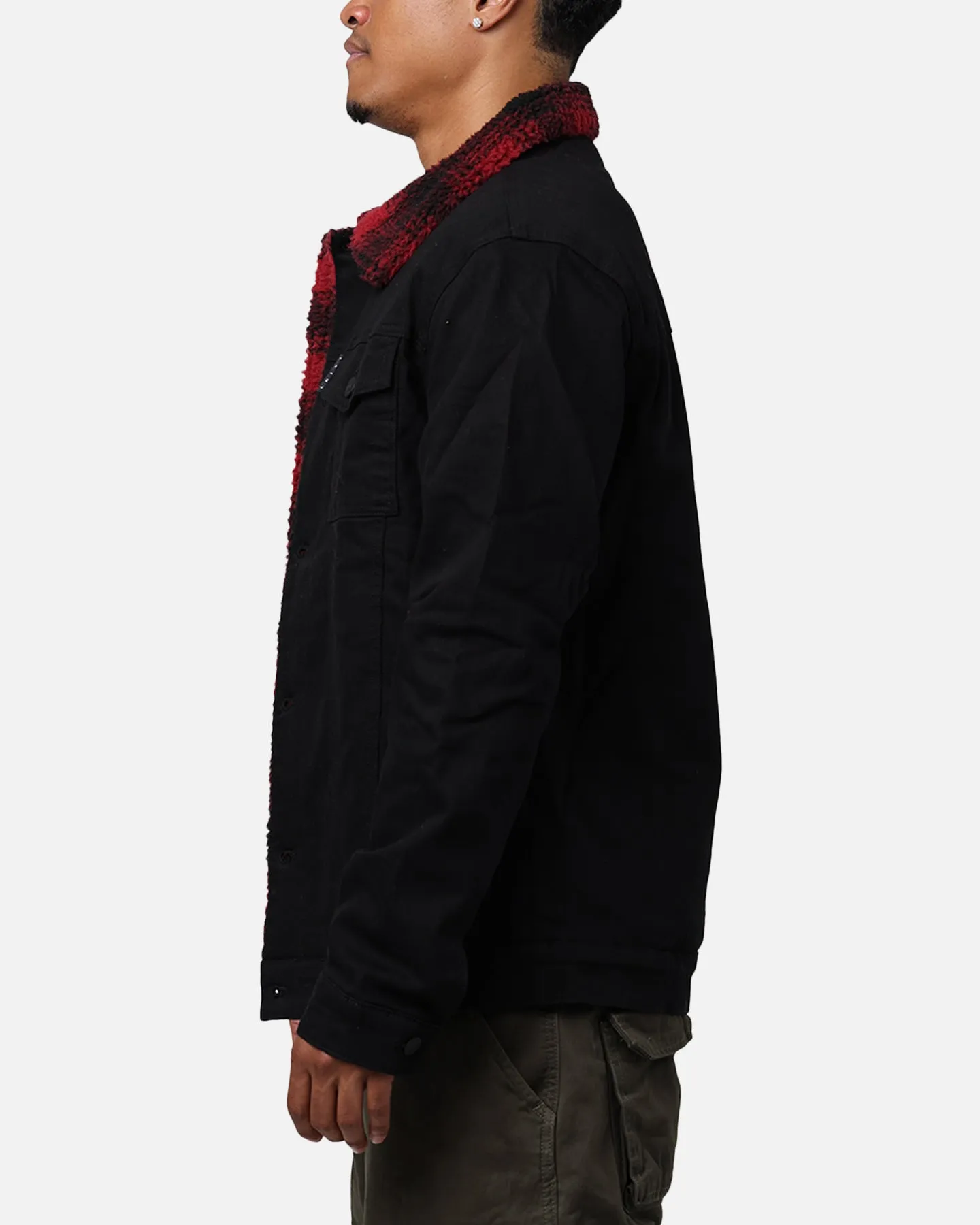 Saint Morta Men's Tartan Sherpa Denim Jacket Black/Red sold by Culture Kings product image thumbnail 5