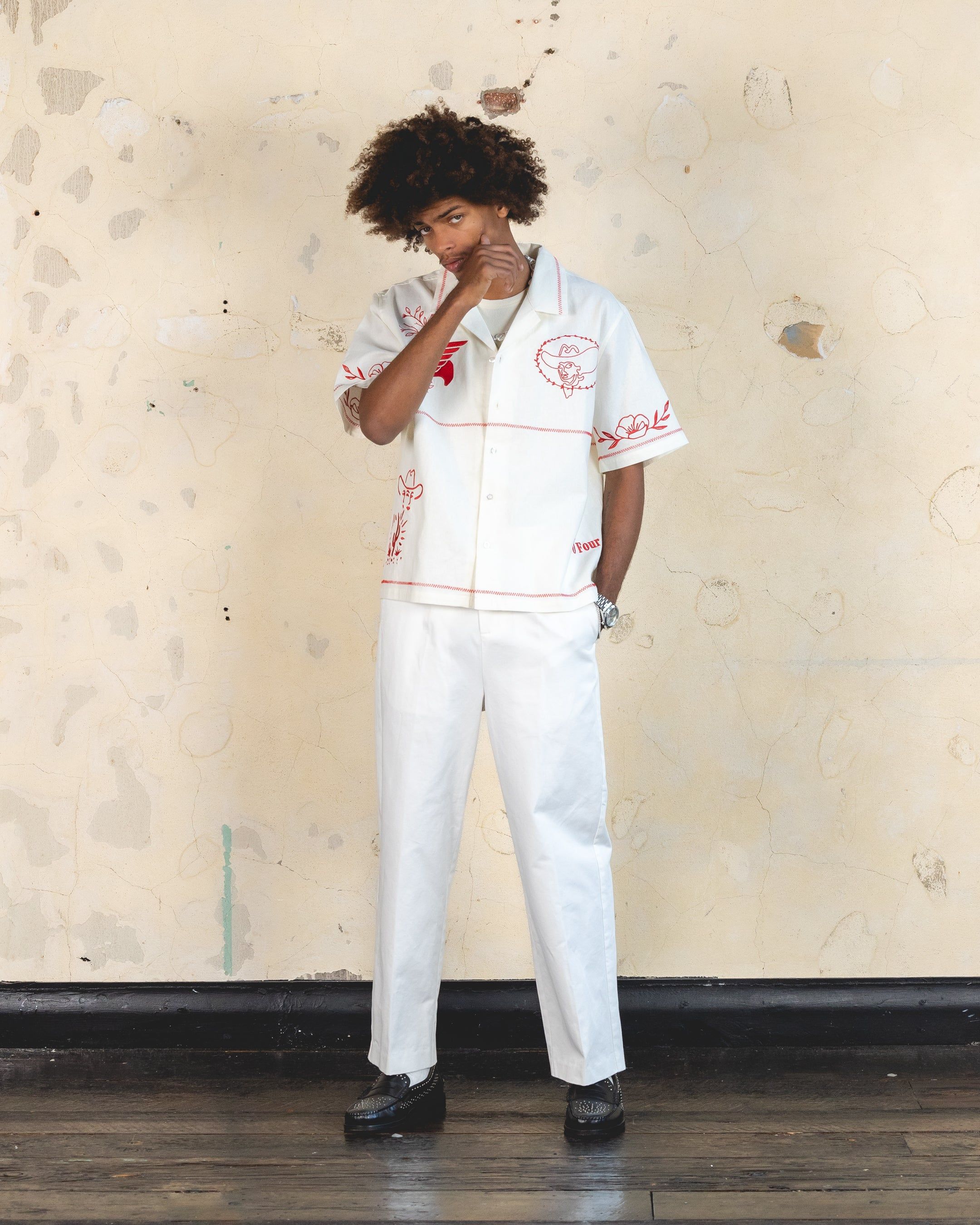 404 Frontier Embroidered Button Up Shirt Off White sold by Culture Kings product image thumbnail 3