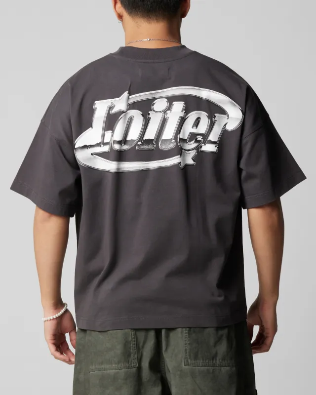 Loiter Metal Logo T-Shirt Charcoal sold by Culture Kings