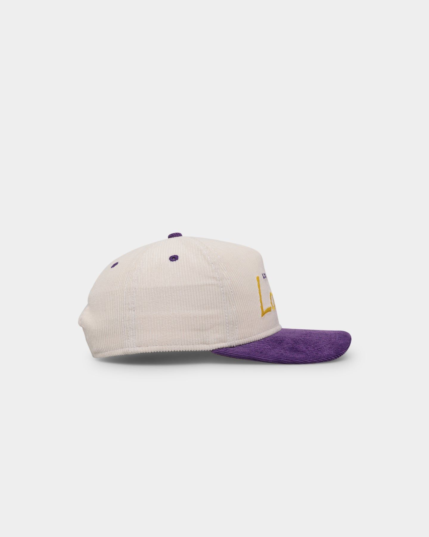 New Era Los Angeles Lakers 'Chrome Corduroy Throwback Script' Golfer Snapback Chrome White sold by Culture Kings product image thumbnail 3
