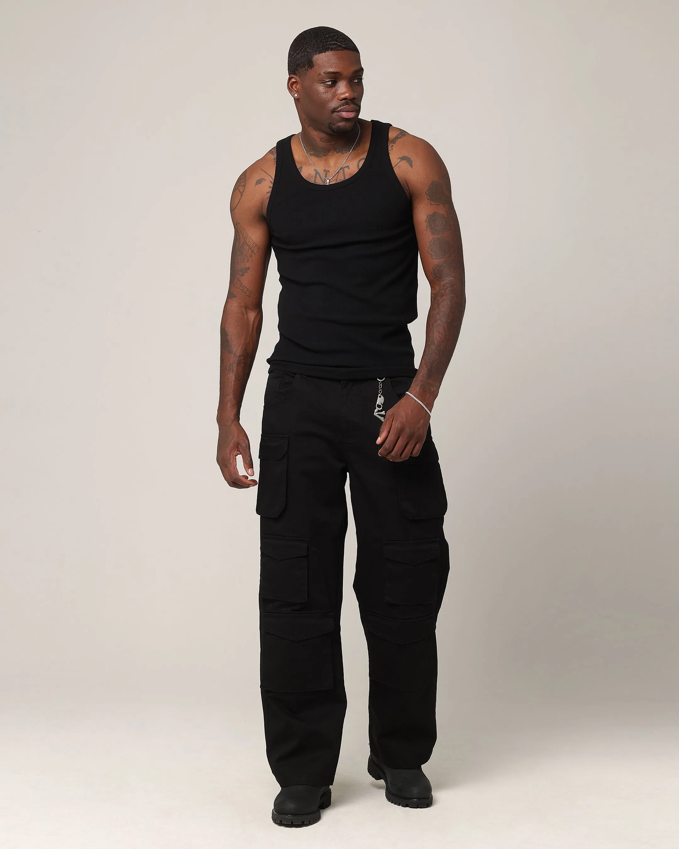 Saint Morta Baggy Cargo Pants Black sold by Culture Kings product image thumbnail 2