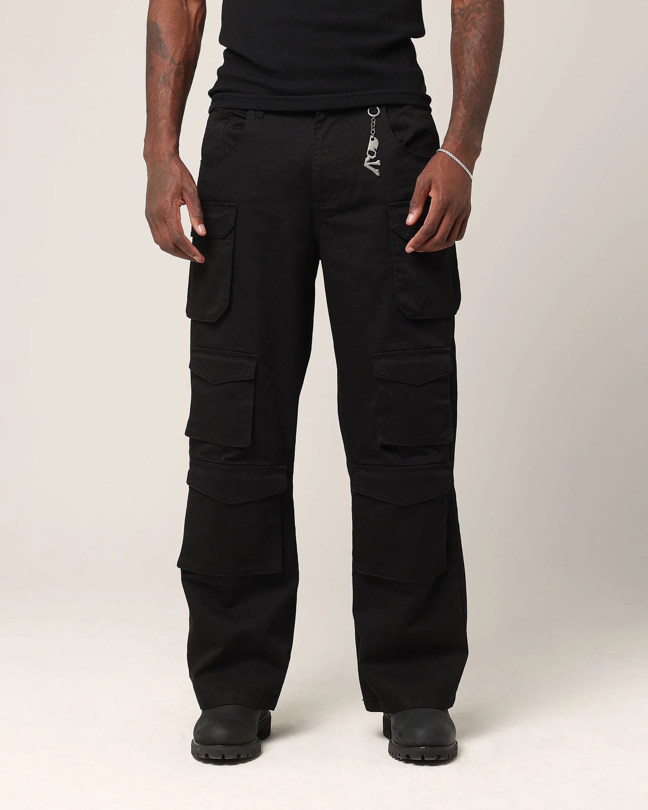 Saint Morta Baggy Cargo Pants Black sold by Culture Kings
