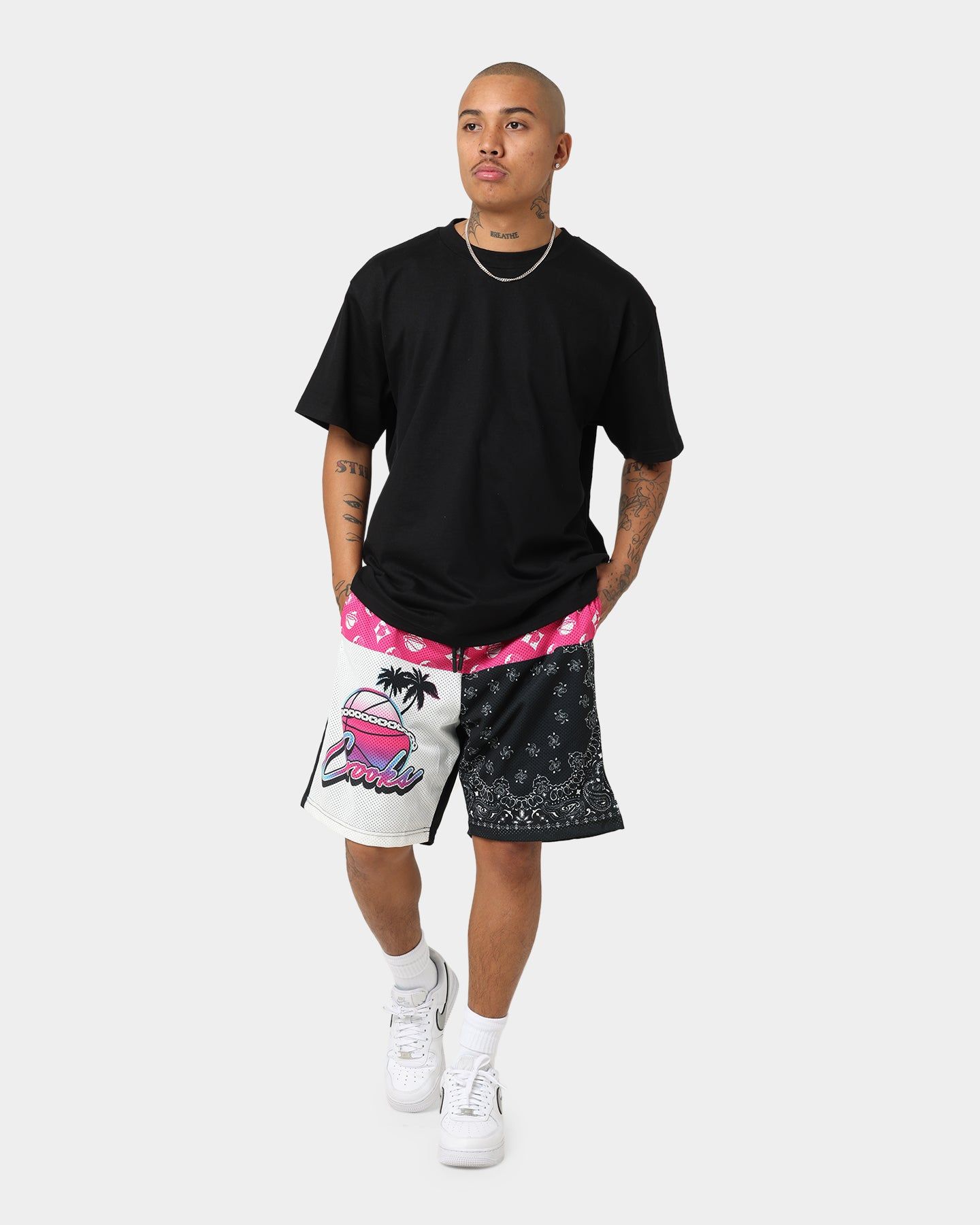 Crooks & Castles Miami Sportek Shorts Pink/Black sold by Culture Kings product image thumbnail 2