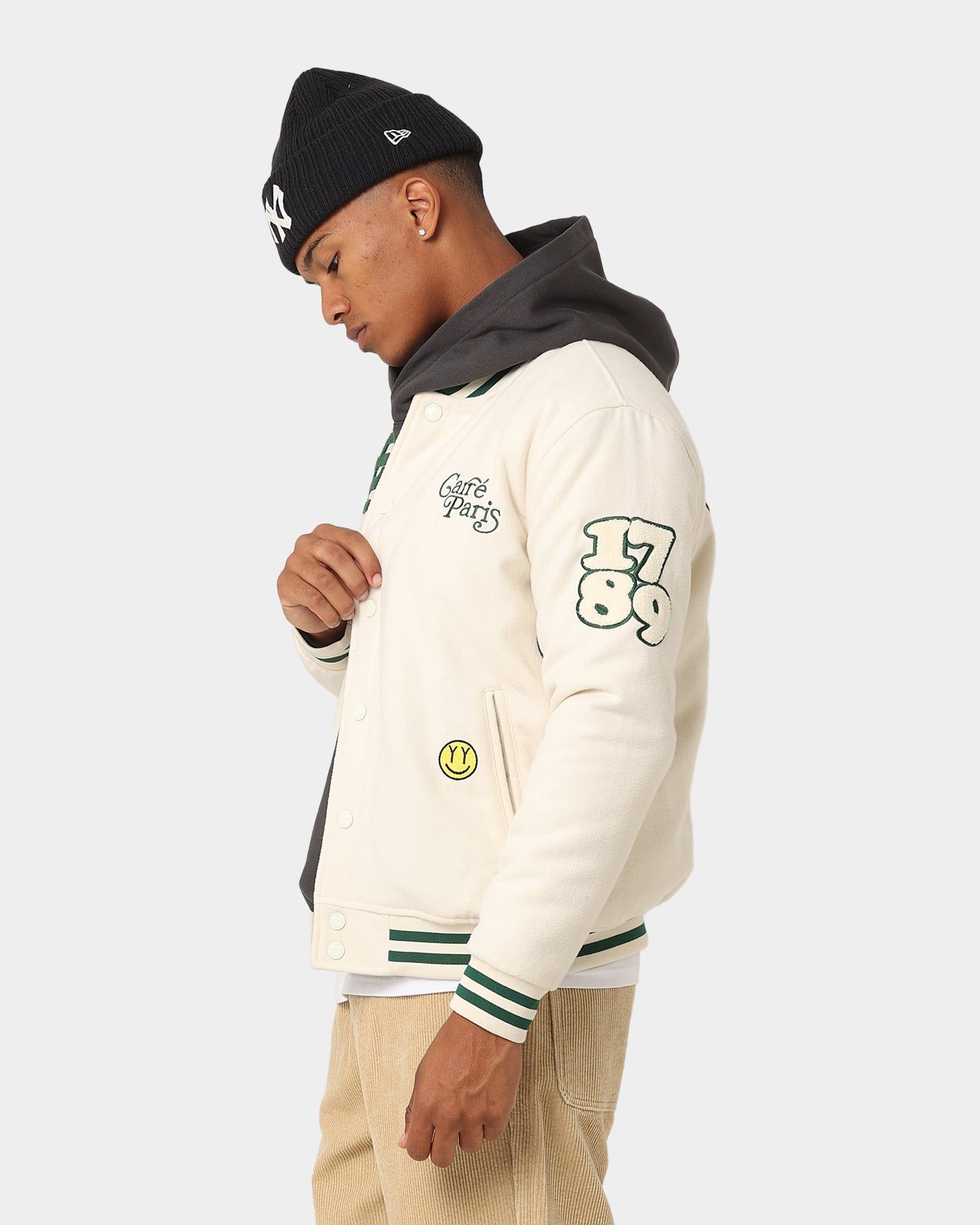 Carre Peace Varsity Jacket Off White/Green sold by Culture Kings product image thumbnail 9