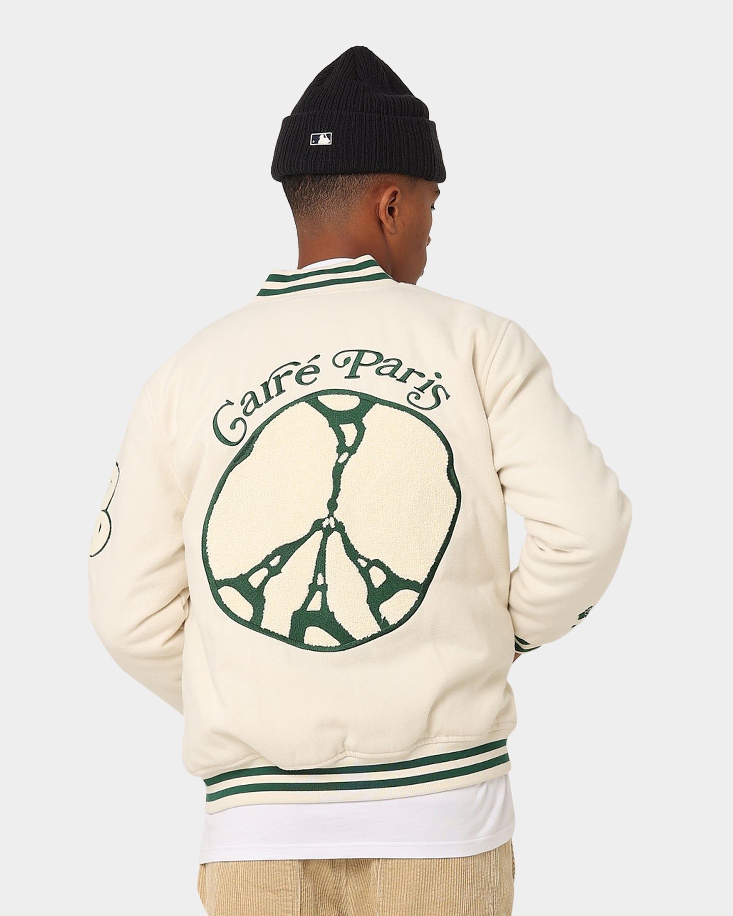 Carre Peace Varsity Jacket Off White/Green sold by Culture Kings product image thumbnail 4