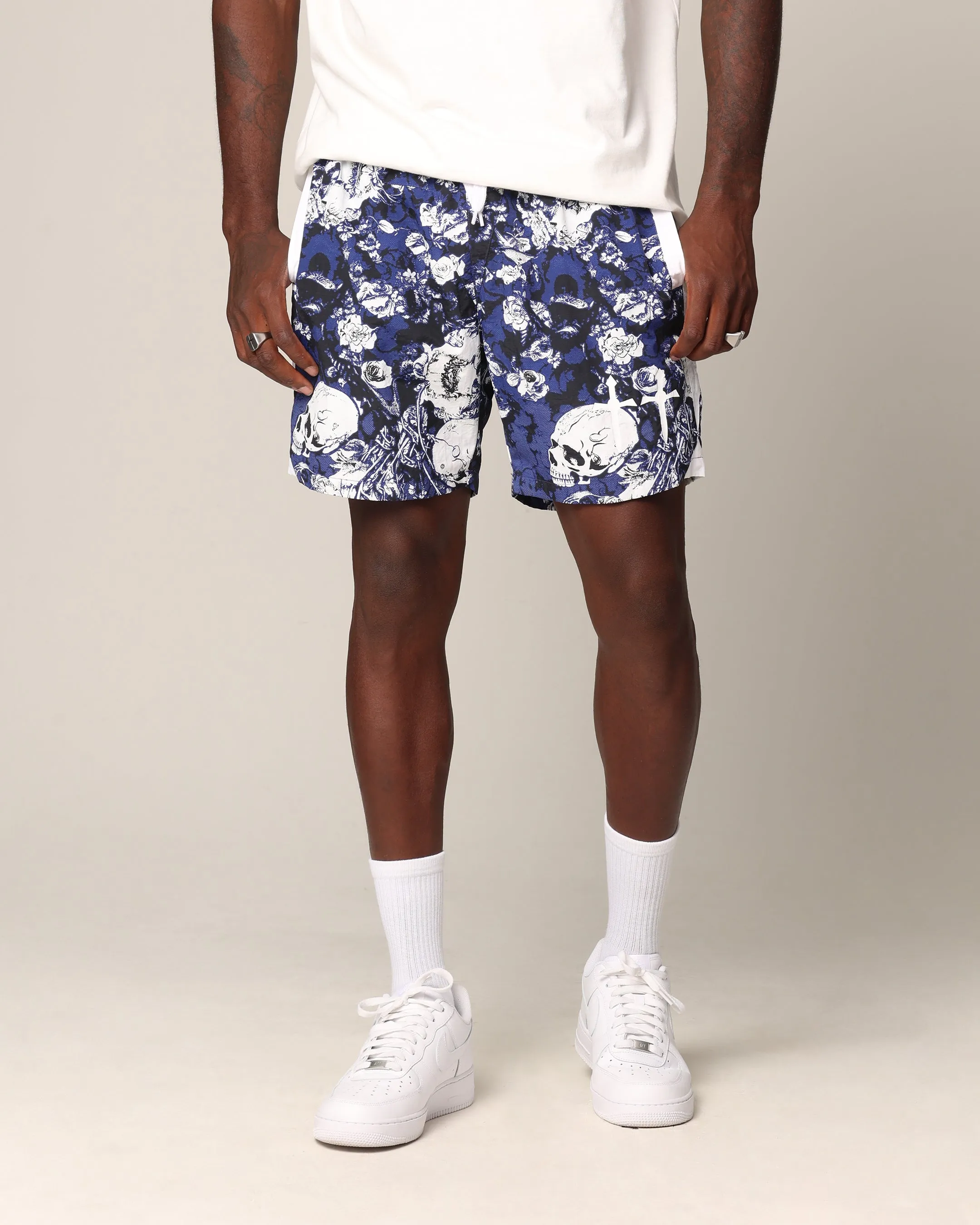 Saint Morta Relic Nylon Shorts Blue/White sold by Culture Kings