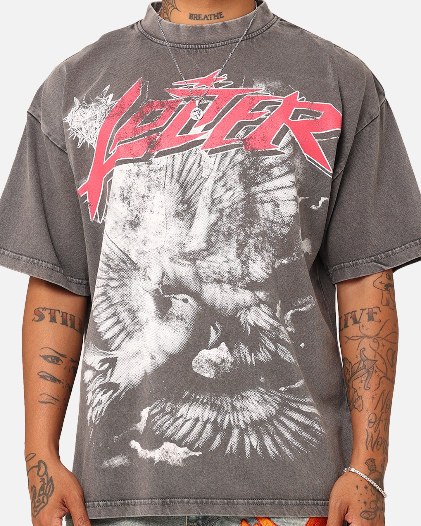 Loiter Dove Vintage T-Shirt Charcoal Grey sold by Culture Kings product image thumbnail 4