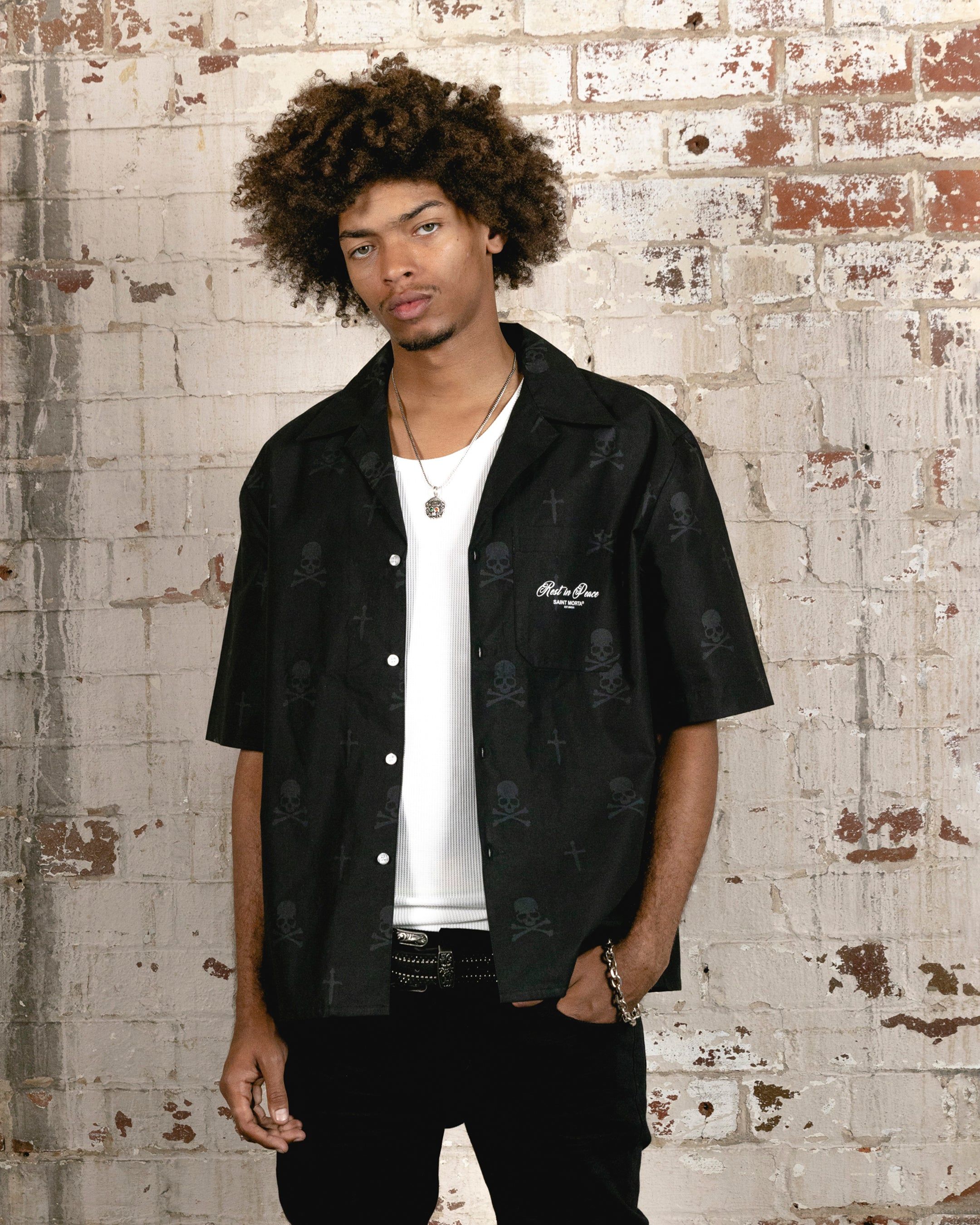 Saint Morta Rest In Pieces Short Sleeve Shirt Black sold by Culture Kings