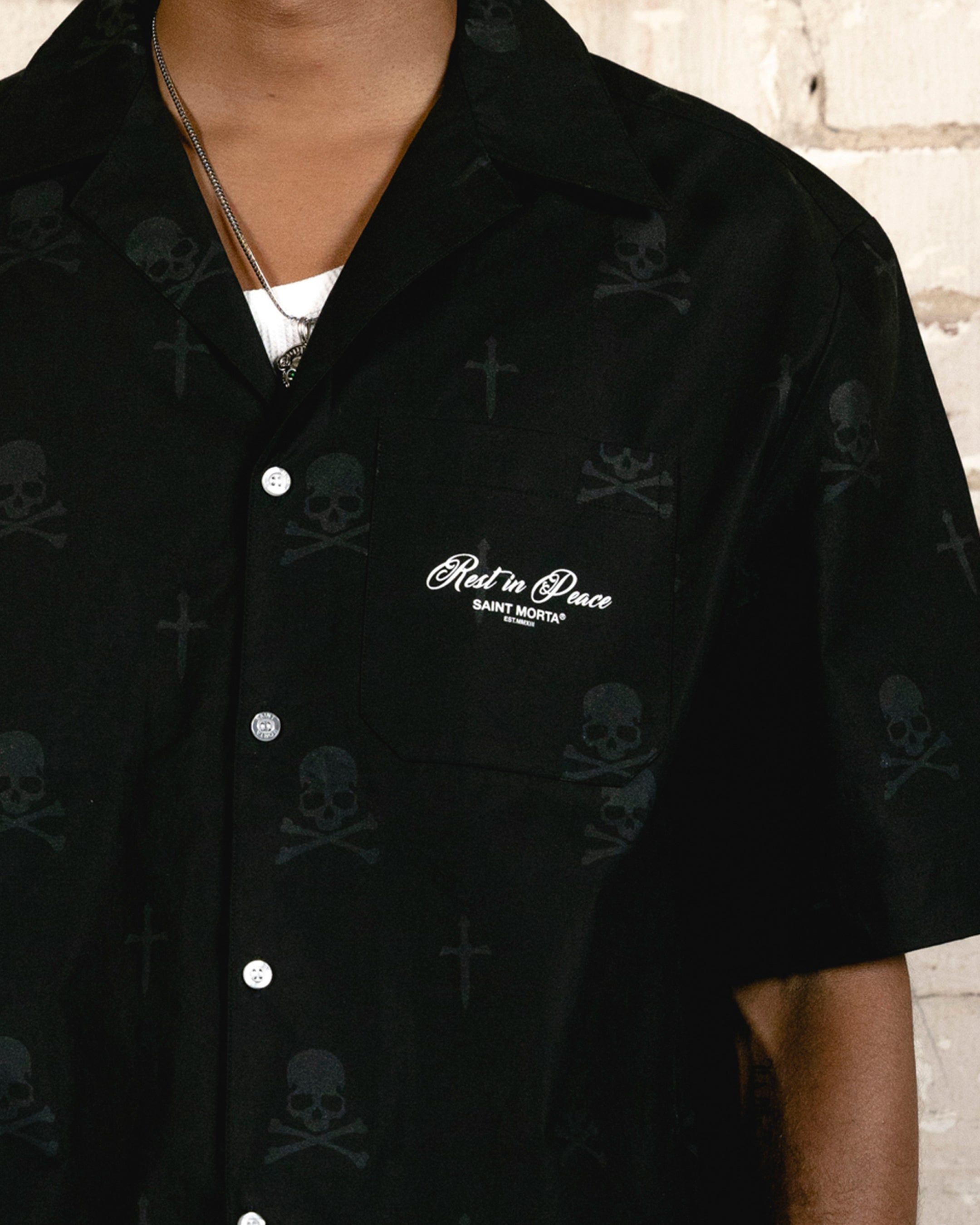 Saint Morta Rest In Pieces Short Sleeve Shirt Black sold by Culture Kings product image thumbnail 4