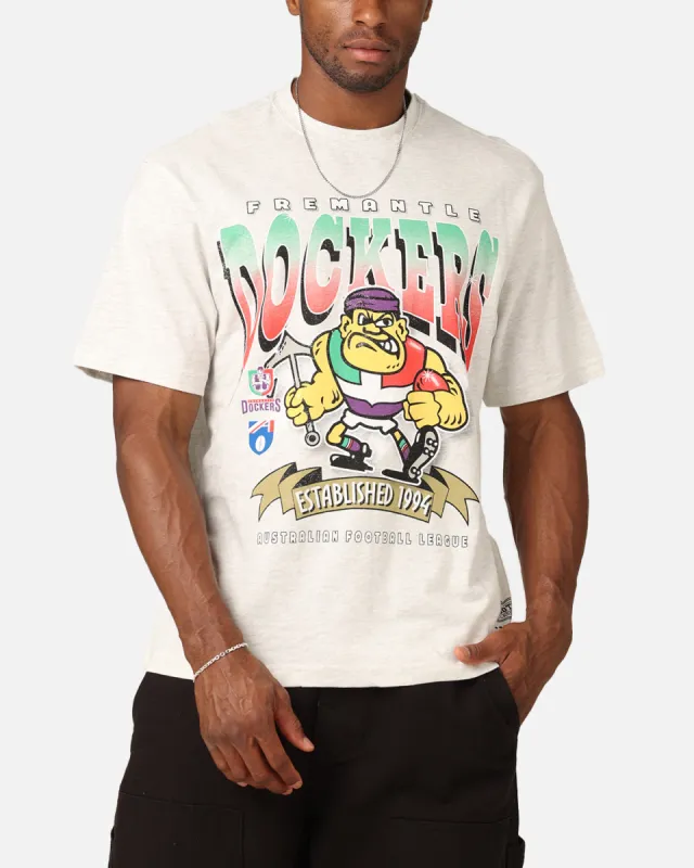 Mitchell & Ness Fremantle Dockers Character T-Shirt Silver Marle sold by Culture Kings