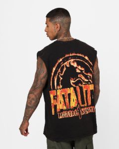 Goat Crew X Mortal Kombat Group Vintage Muscle T-Shirt Black Wash sold by Culture Kings