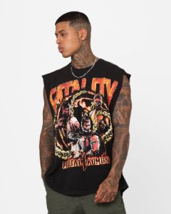 Goat Crew X Mortal Kombat Group Vintage Muscle T-Shirt Black Wash sold by Culture Kings