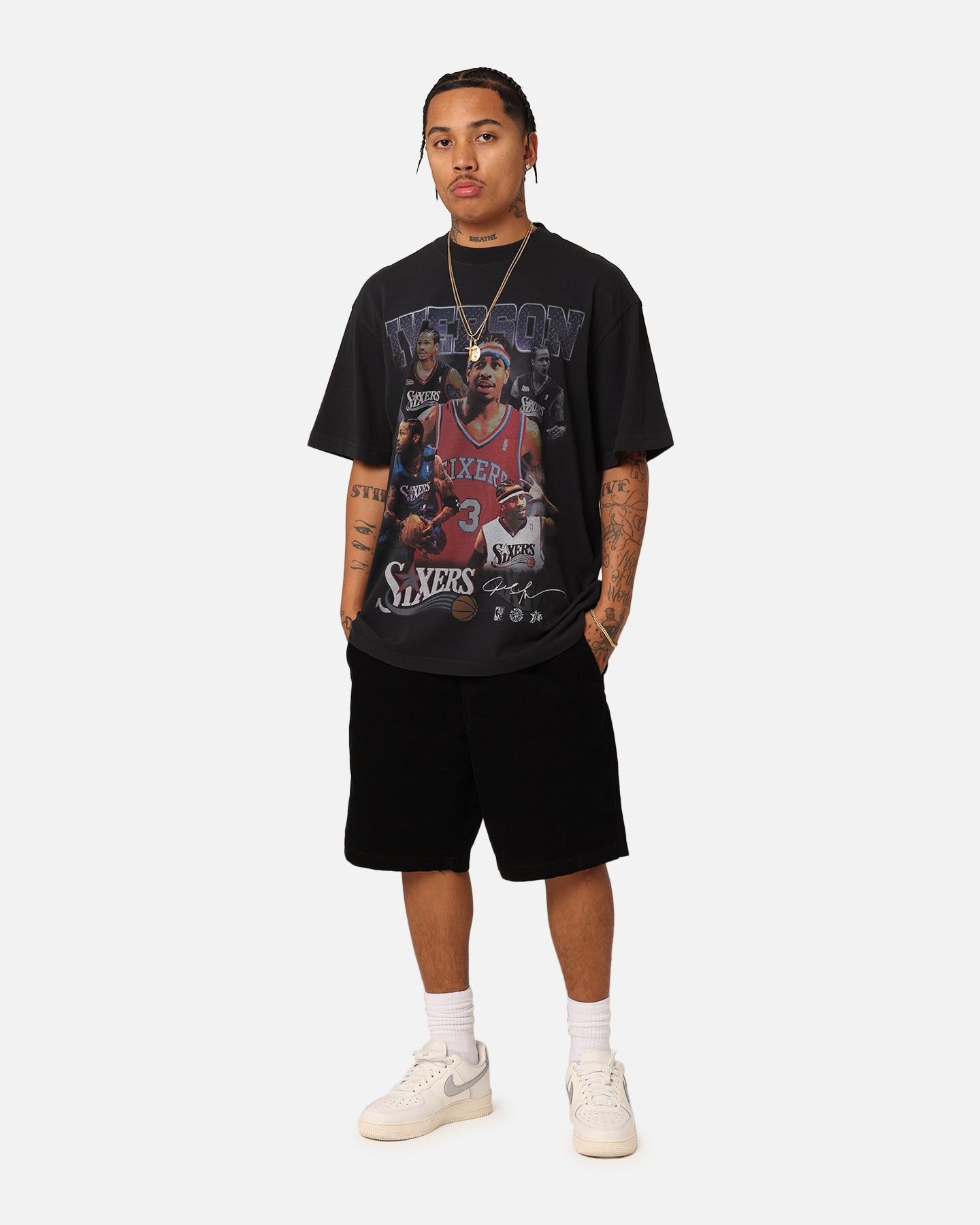 Mitchell & Ness Philadelphia 76ers Allen Iverson Player & Stats T-Shirt Black sold by Culture Kings product image thumbnail 3