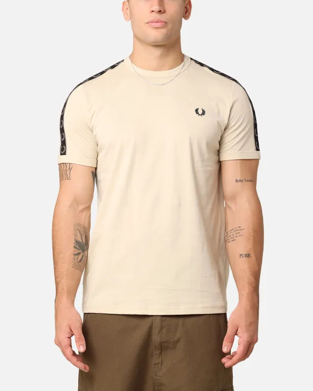 Fred Perry Contrast Tape Ringer T-Shirt Oatmeal/Warm Grey sold by Culture Kings