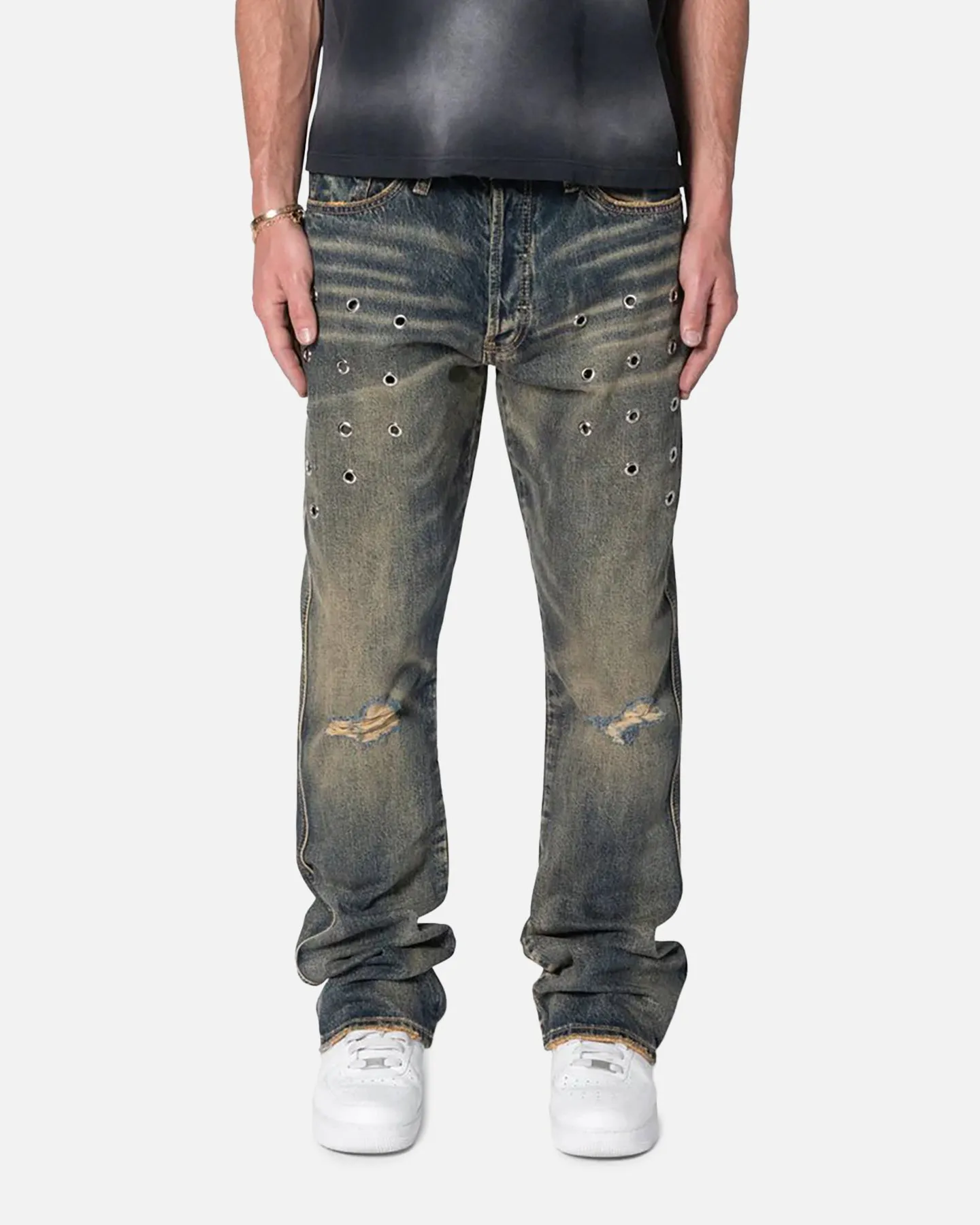 MNML B384 Flare Denim Jeans Rust sold by Culture Kings