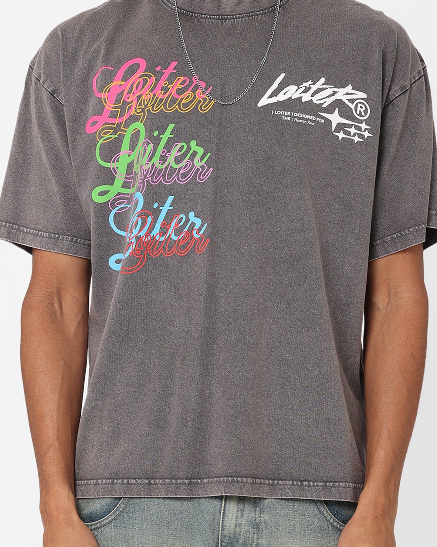 Loiter Stacked T-Shirt Charcoal sold by Culture Kings product image thumbnail 4