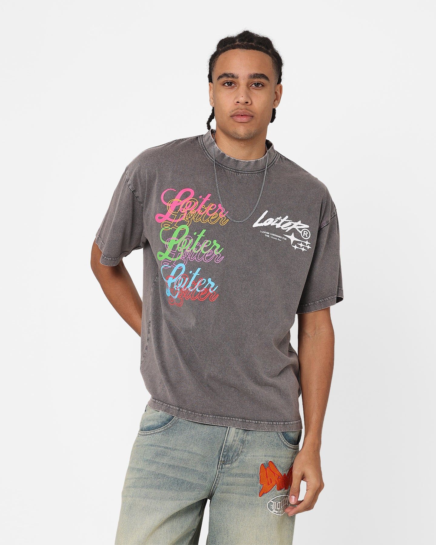 Loiter Stacked T-Shirt Charcoal sold by Culture Kings