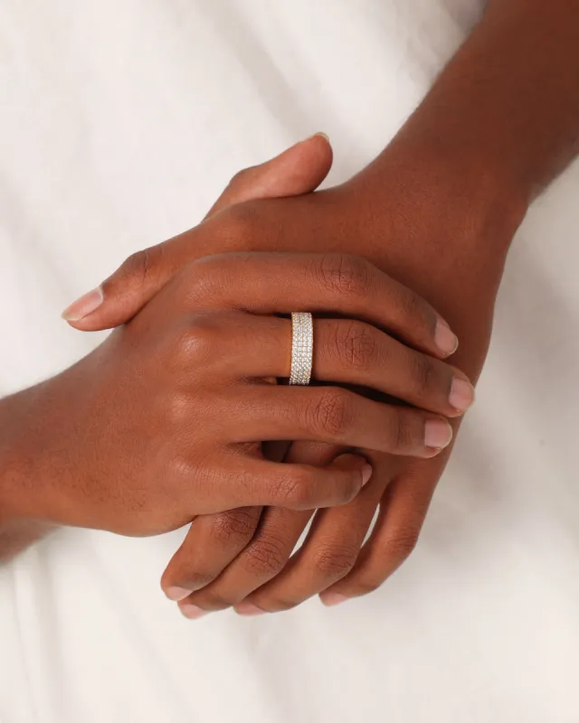 Saint Morta Round Cut Iced Band Ring Iced Gold sold by Culture Kings