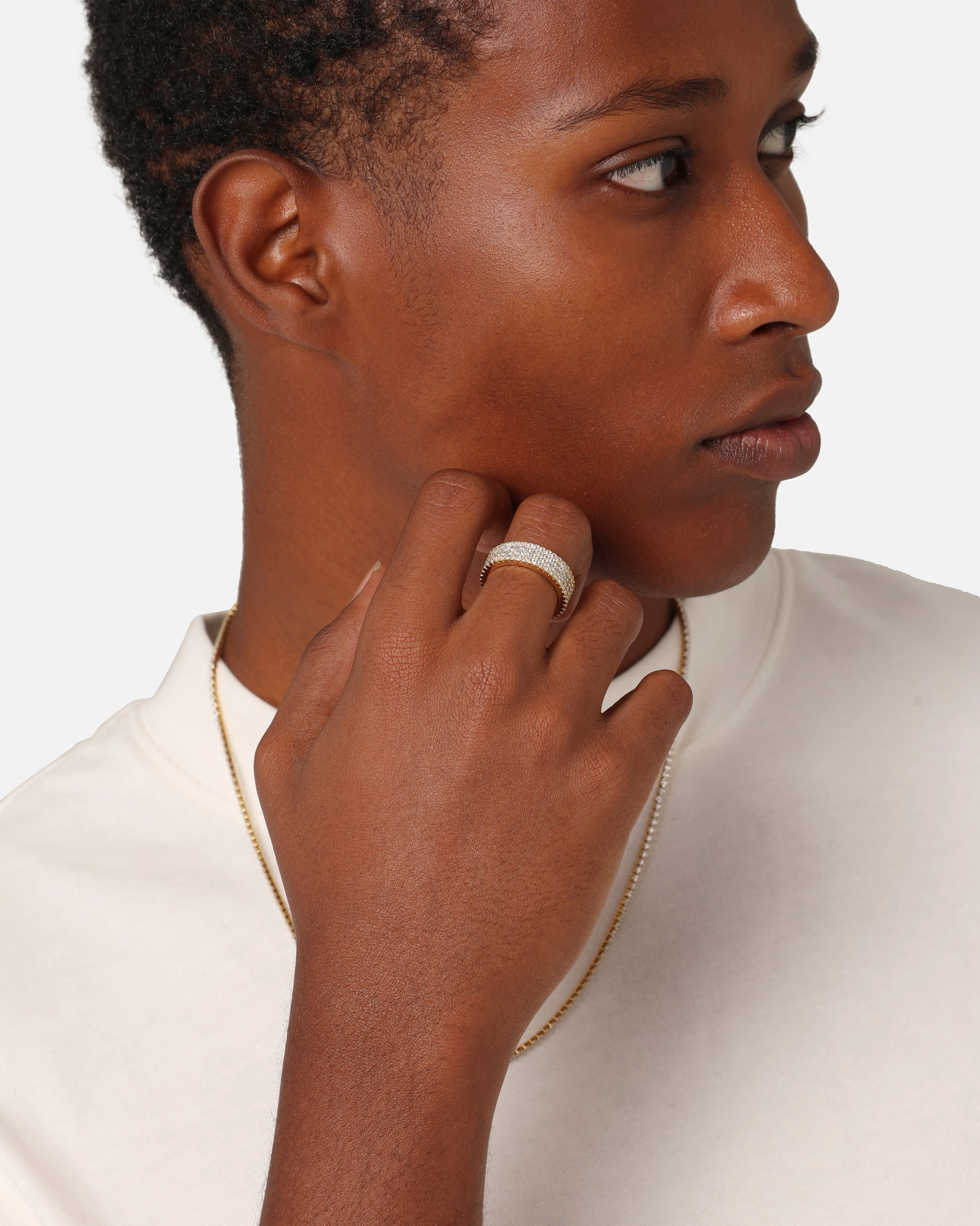 Saint Morta Round Cut Iced Band Ring Iced Gold sold by Culture Kings product image thumbnail 3