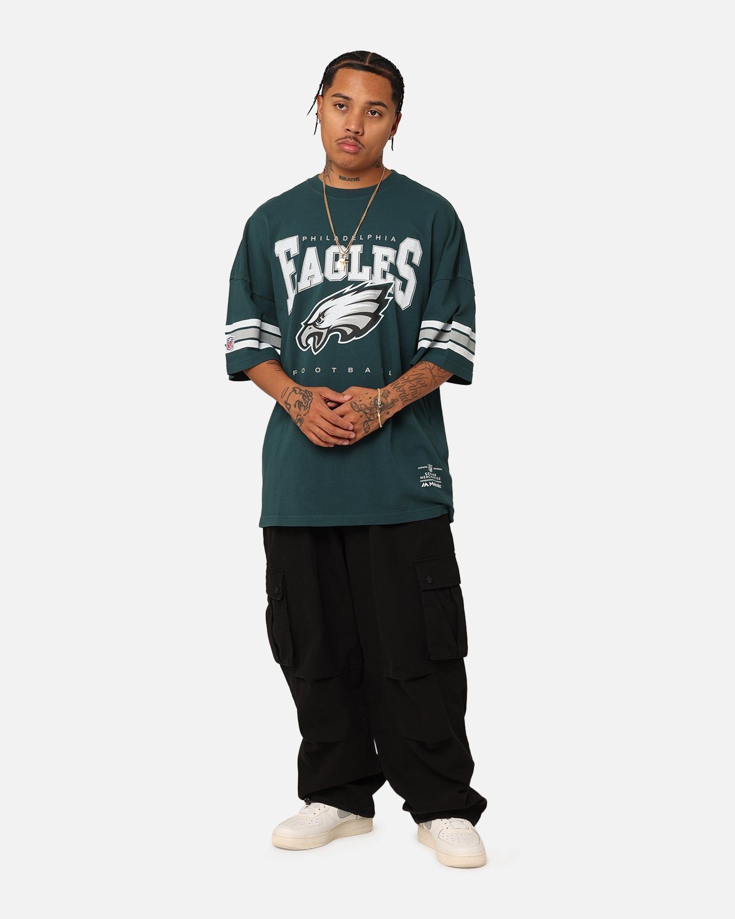 Majestic Athletic Philadelphia Eagles Vintage Sport Striped Sleeve T-Shirt Faded Teal sold by Culture Kings product image thumbnail 2