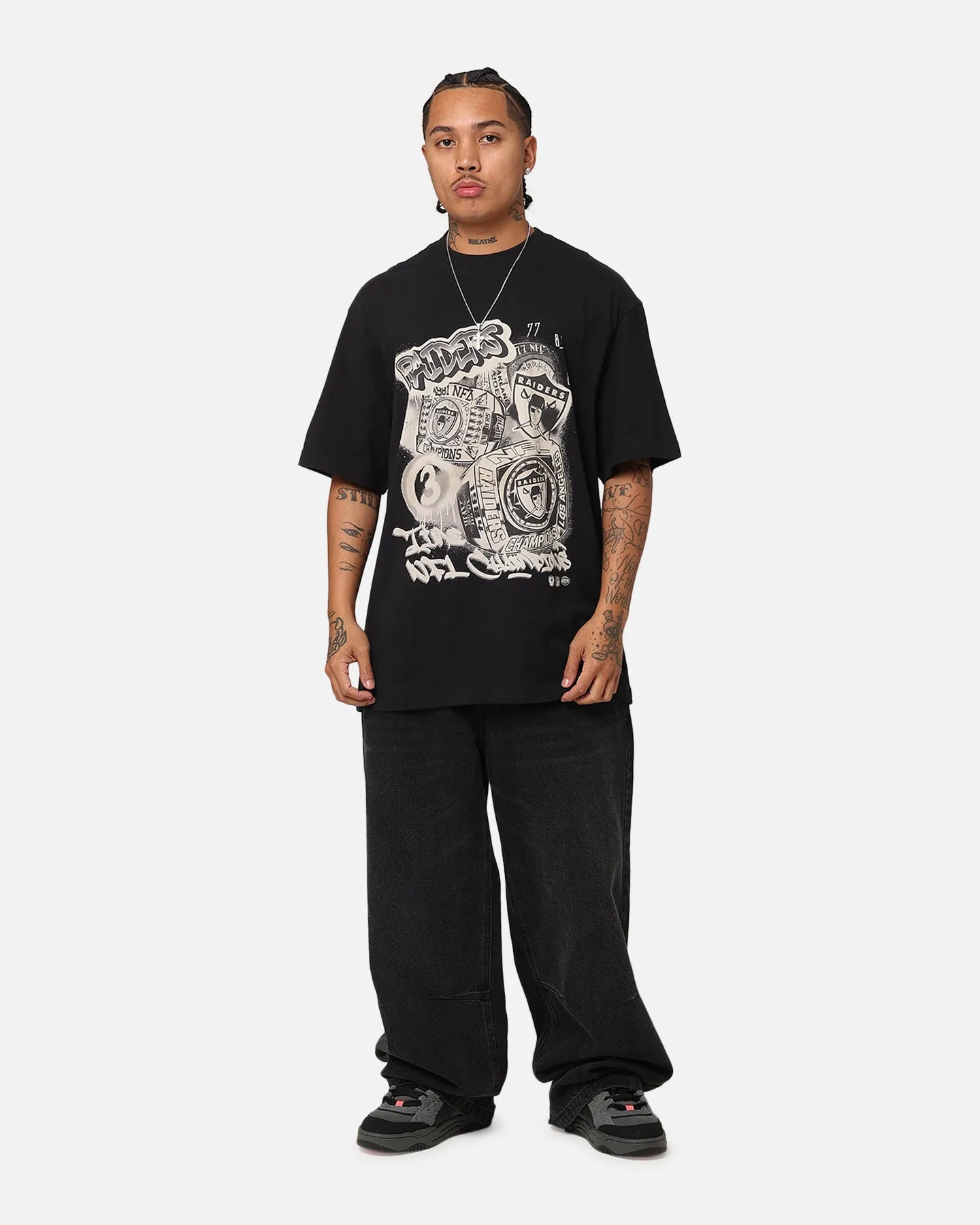 Mitchell & Ness Oakland Raiders Champs Graffiti T-Shirt Faded Black sold by Culture Kings product image thumbnail 2