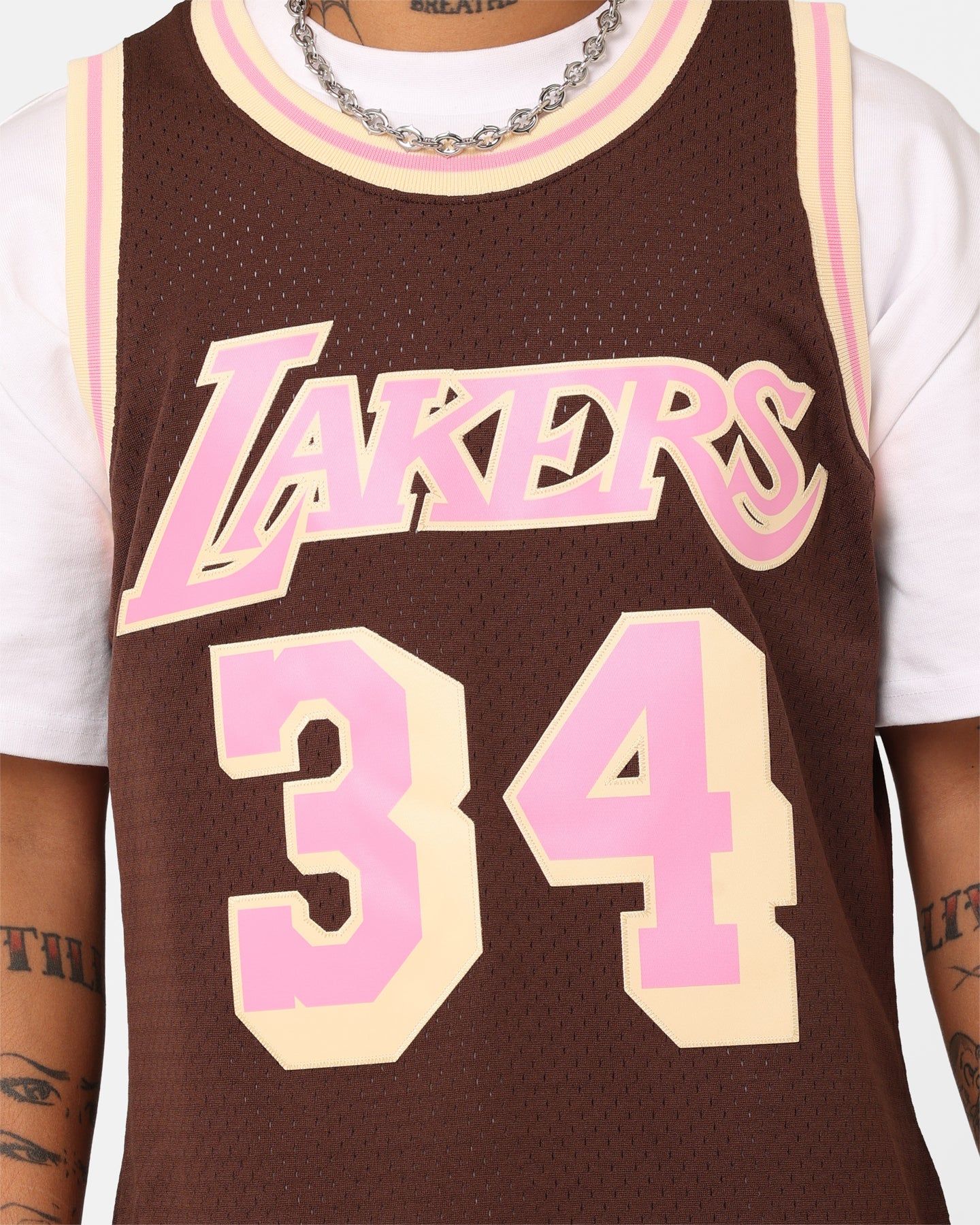 Mitchell & Ness Los Angeles Lakers Shaquille O'Neal Brown Sugar Bacon Swing Jersey Brown sold by Culture Kings product image thumbnail 4