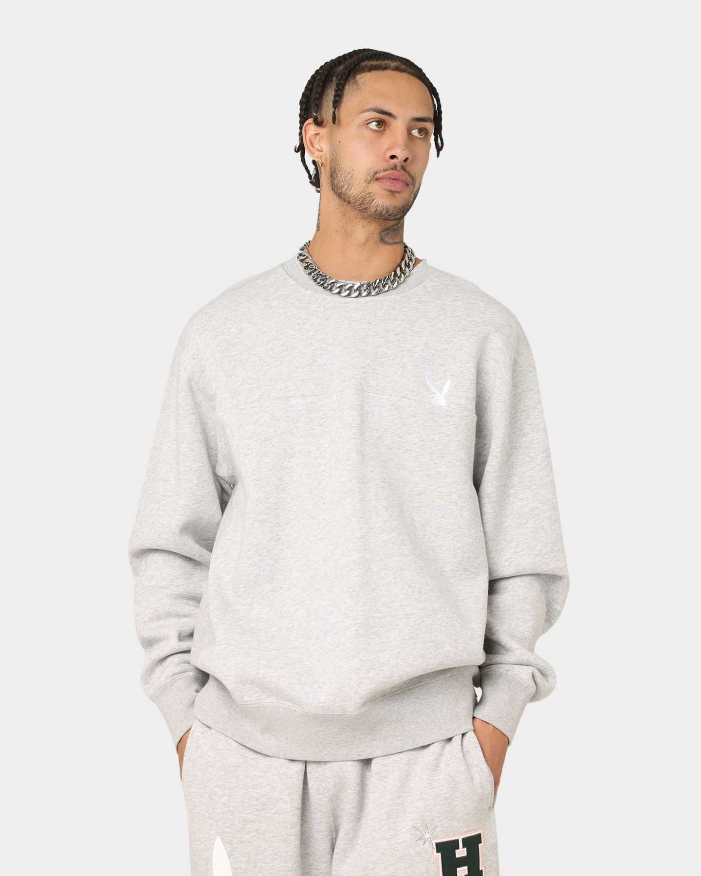 HUF X Playboy Rabbit Head Crew Grey Heather sold by Culture Kings product image thumbnail 8