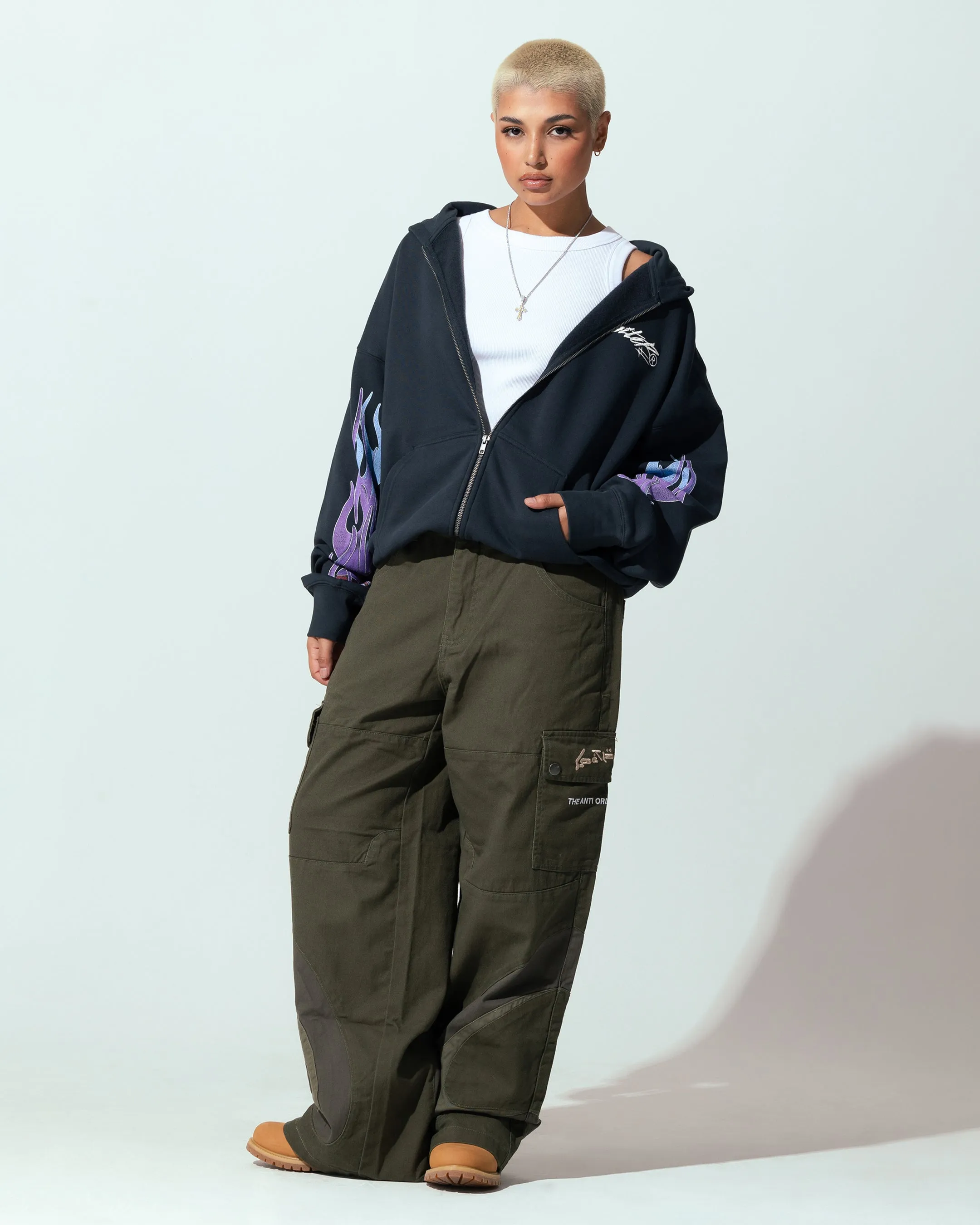 Loiter Motor Zip Hoodie Charcoal sold by Culture Kings product image thumbnail 4