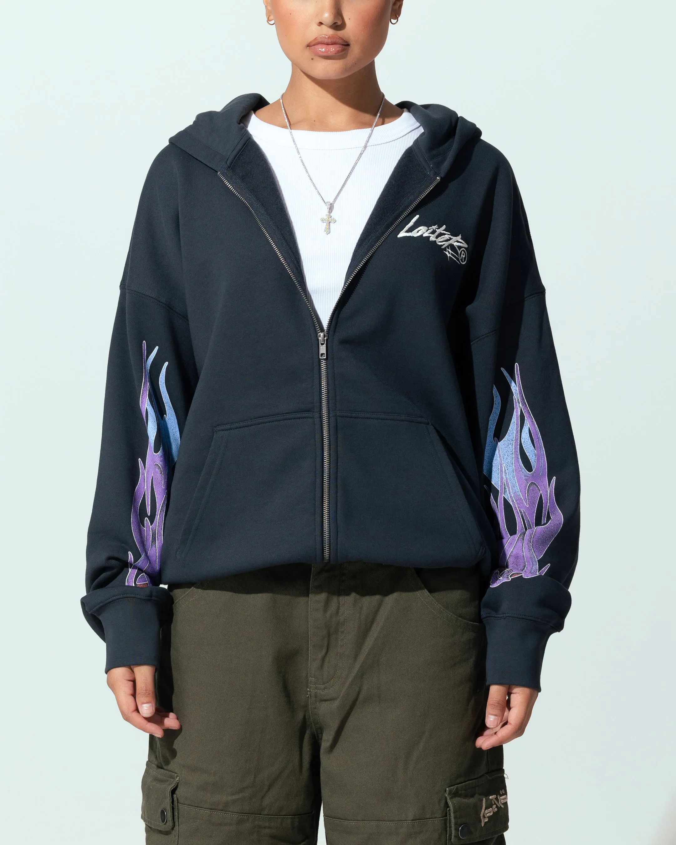 Loiter Motor Zip Hoodie Charcoal sold by Culture Kings