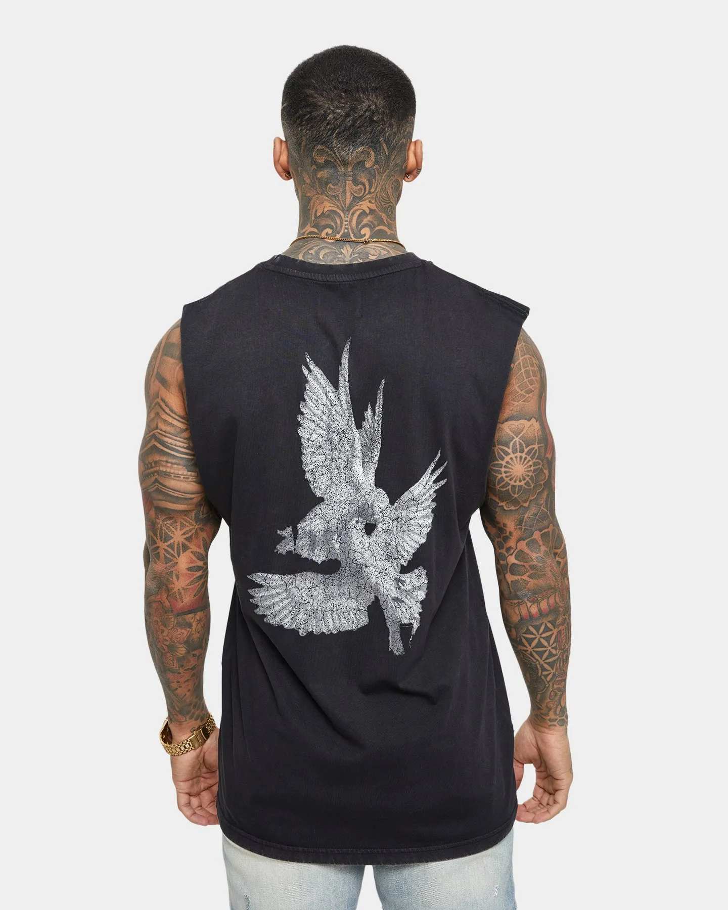 Saint Morta Doves Vintage Muscle T-Shirt Aged Black sold by Culture Kings product image thumbnail 5