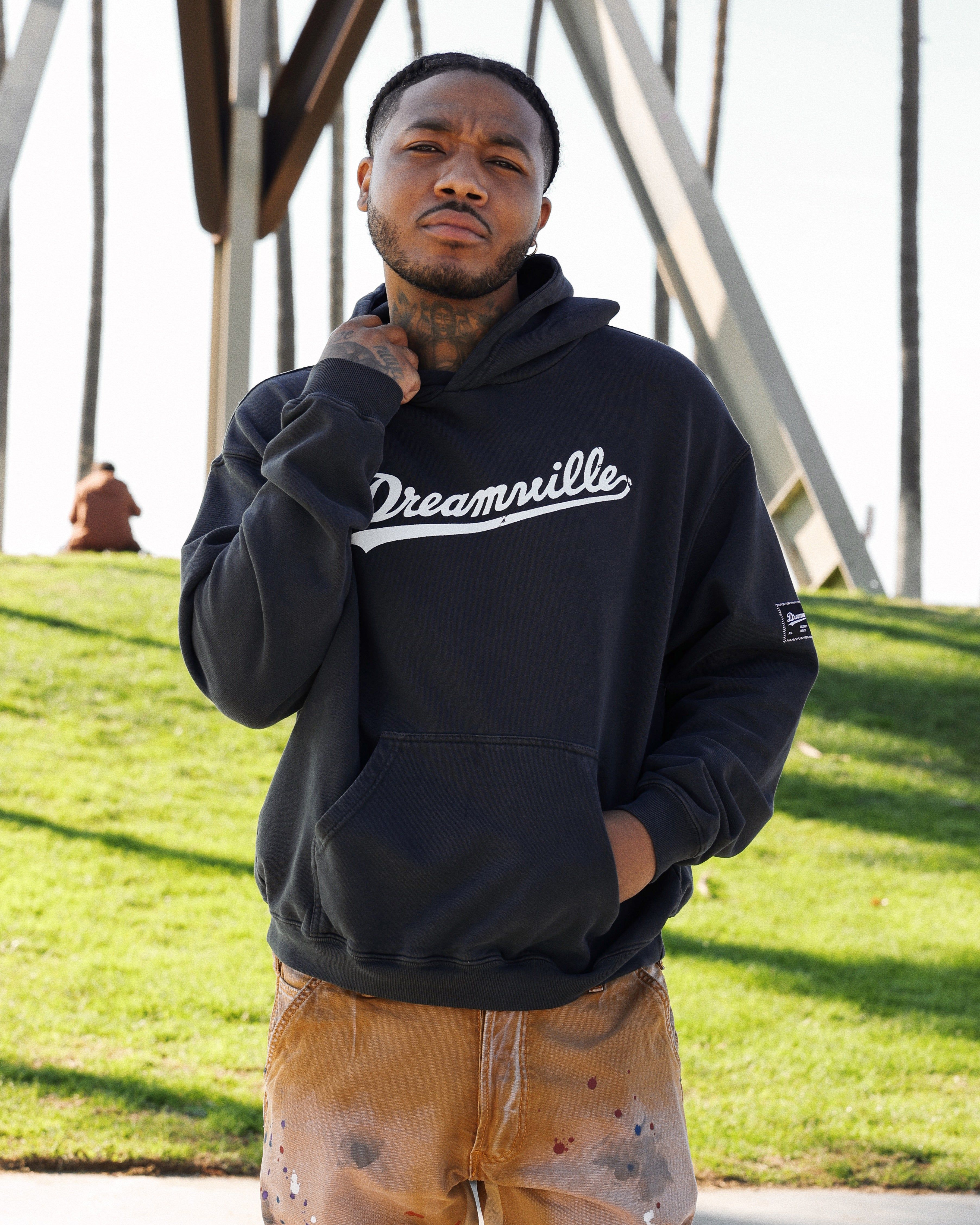 Dreamville Dreamville Logo Vintage Hoodie Washed Black sold by Culture Kings