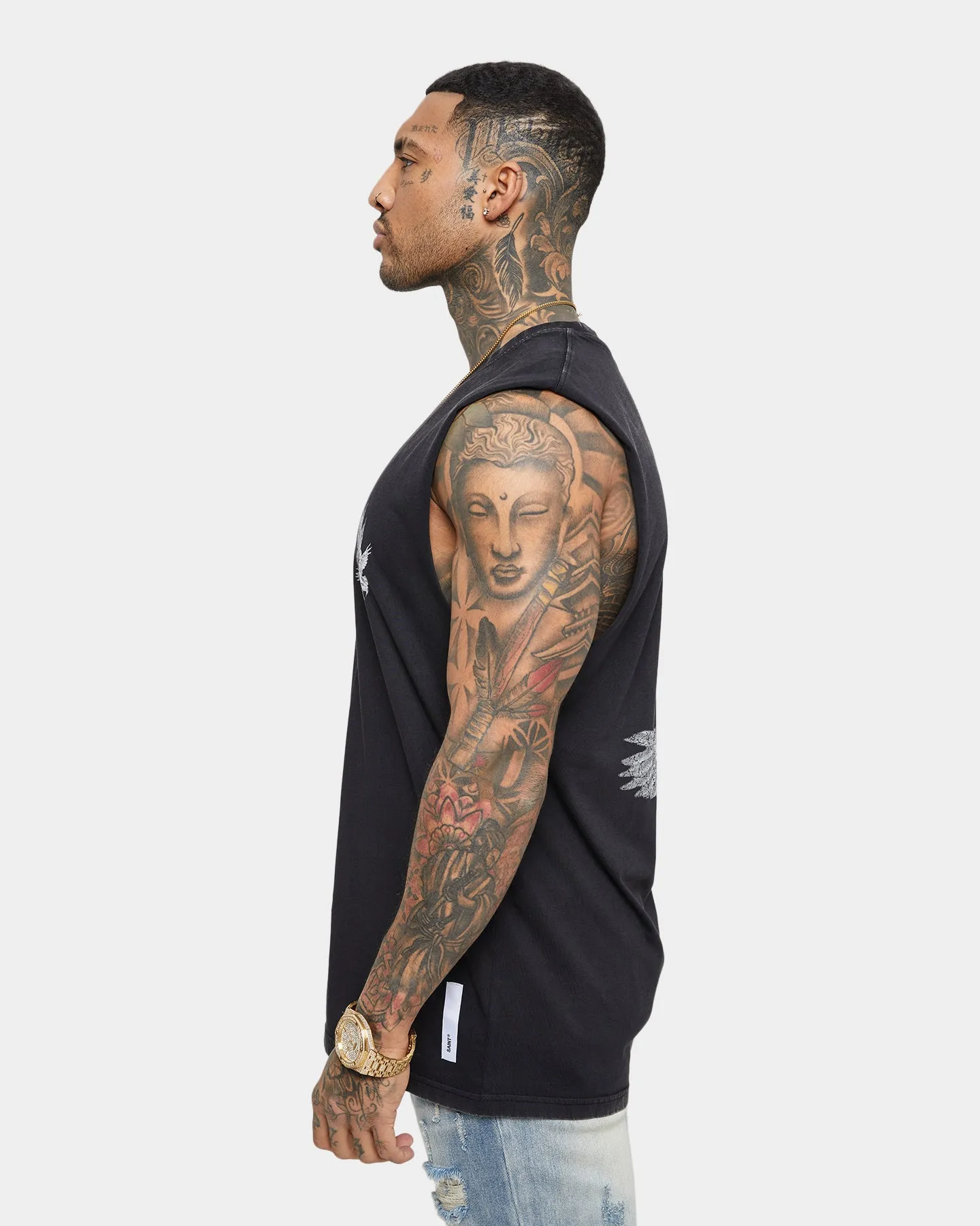 Saint Morta Doves Vintage Muscle T-Shirt Aged Black sold by Culture Kings product image thumbnail 4