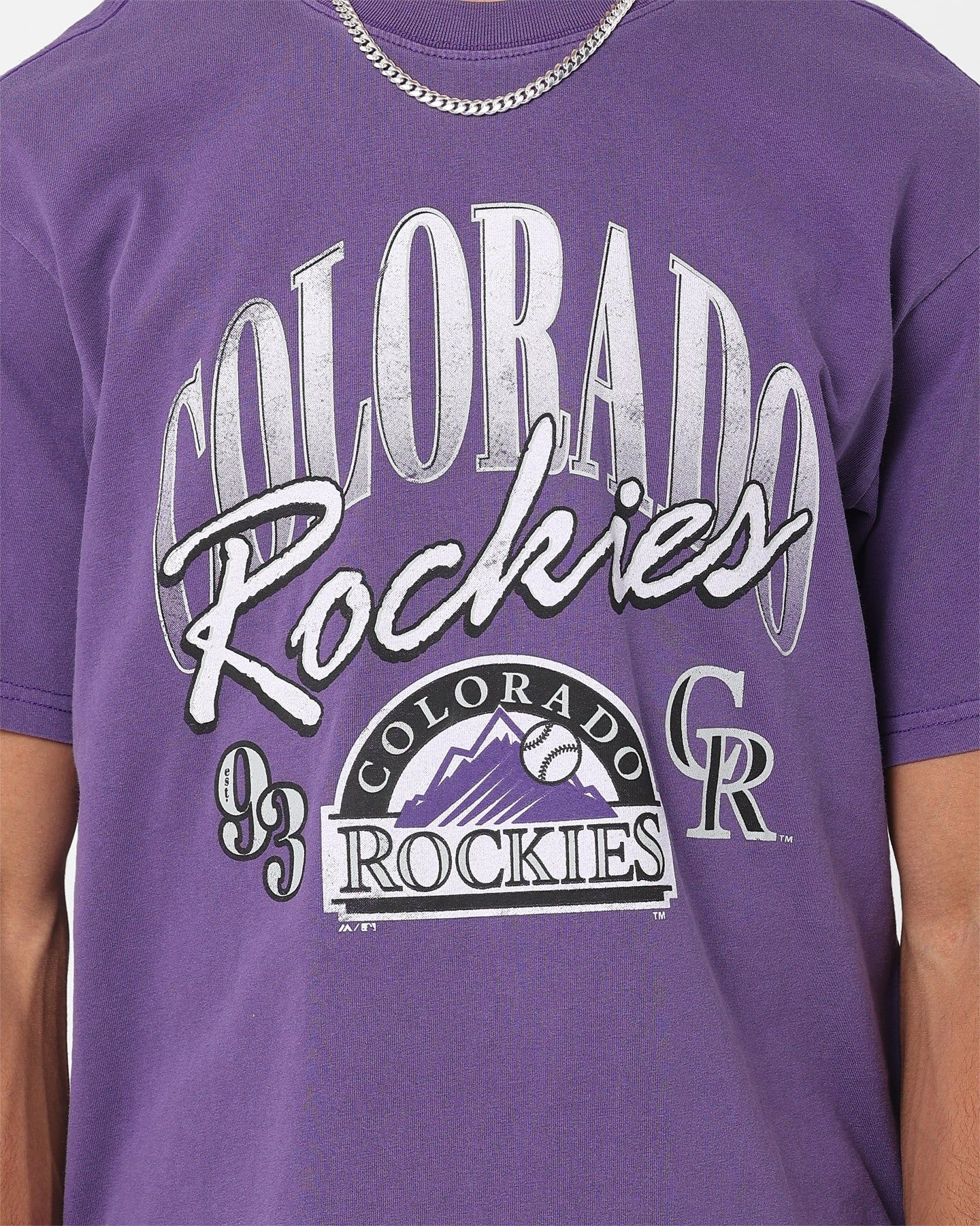 Majestic Athletic Colorado Rockies Script Arch T-Shirt Faded Purple sold by Culture Kings product image thumbnail 3