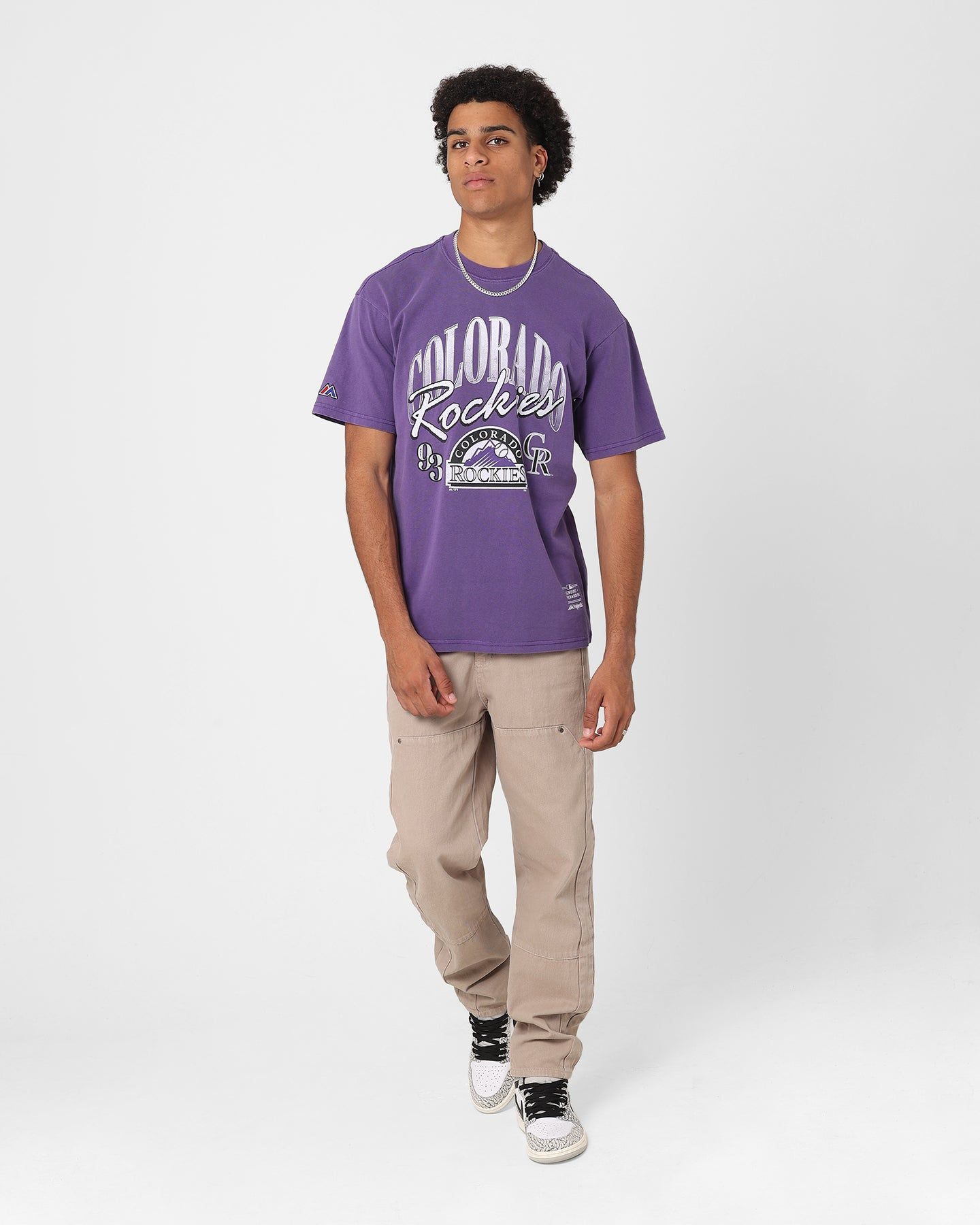 Majestic Athletic Colorado Rockies Script Arch T-Shirt Faded Purple sold by Culture Kings product image thumbnail 2
