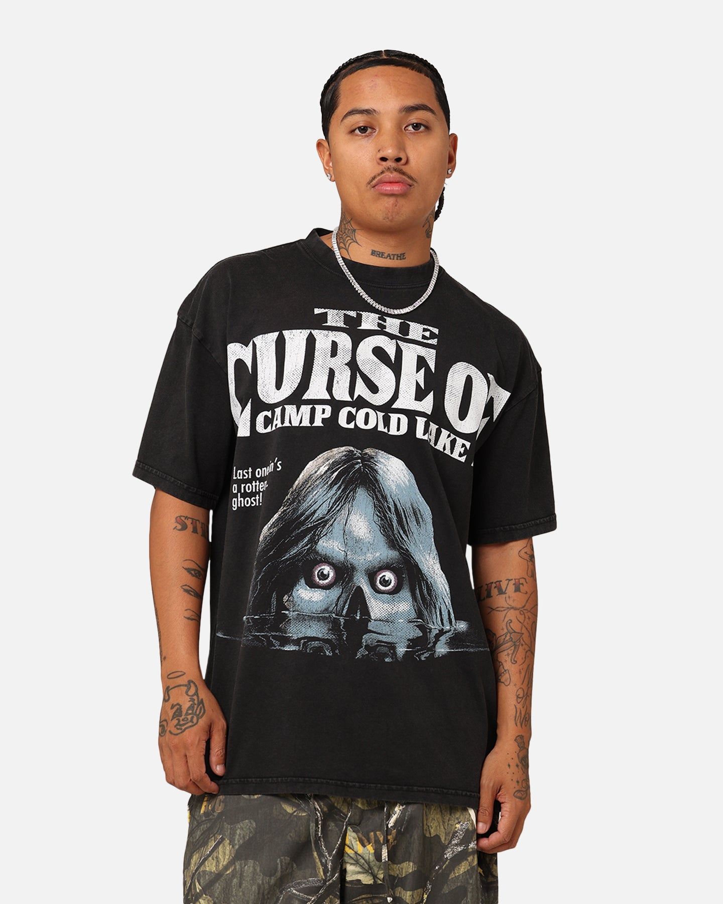 American Thrift X Goosebumps Cold Lake Vintage T-Shirt Black Wash sold by Culture Kings