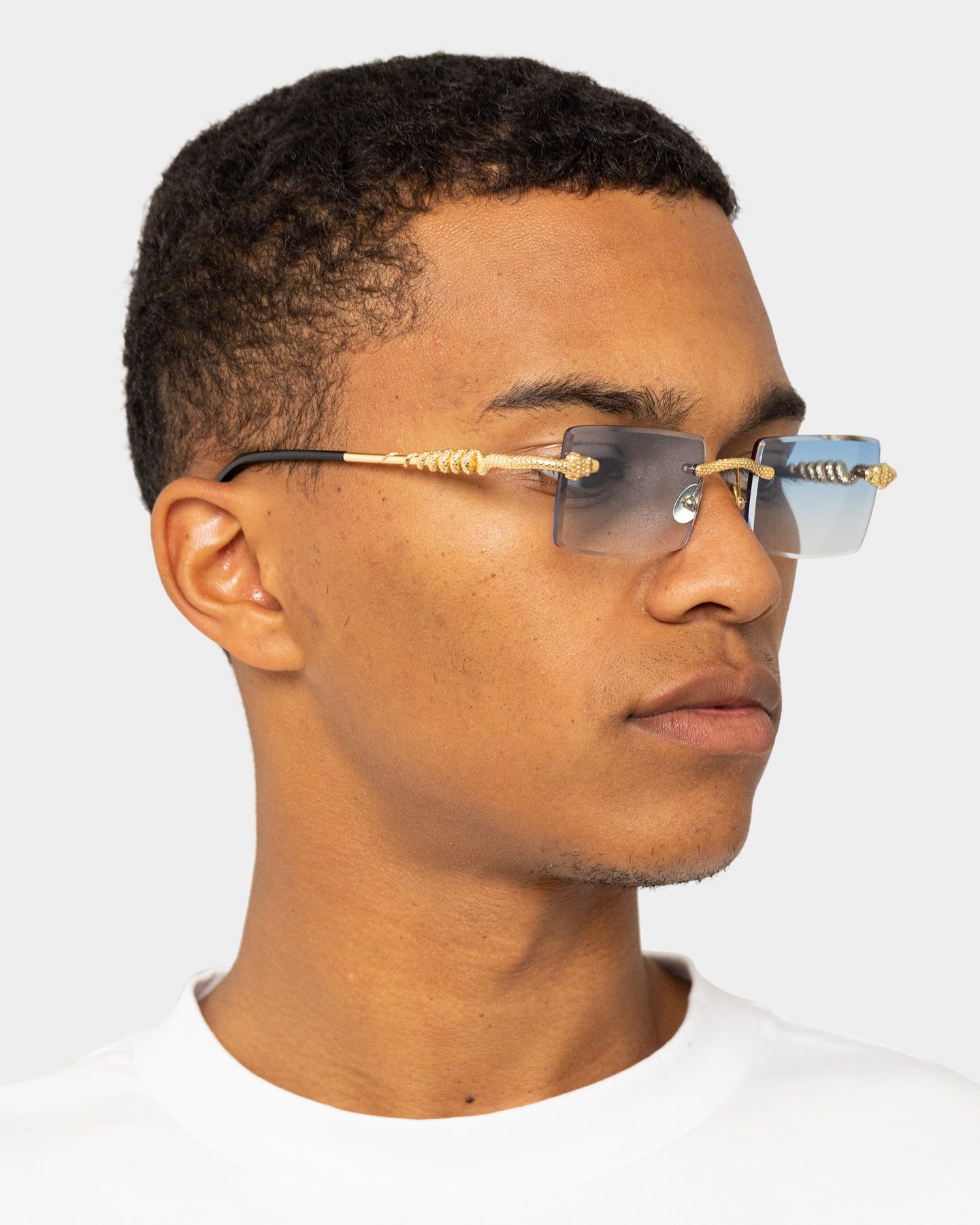 James Oro Blue Tint Serpent Authentic Sunglasses Gold/Blue sold by Culture Kings product image thumbnail 4