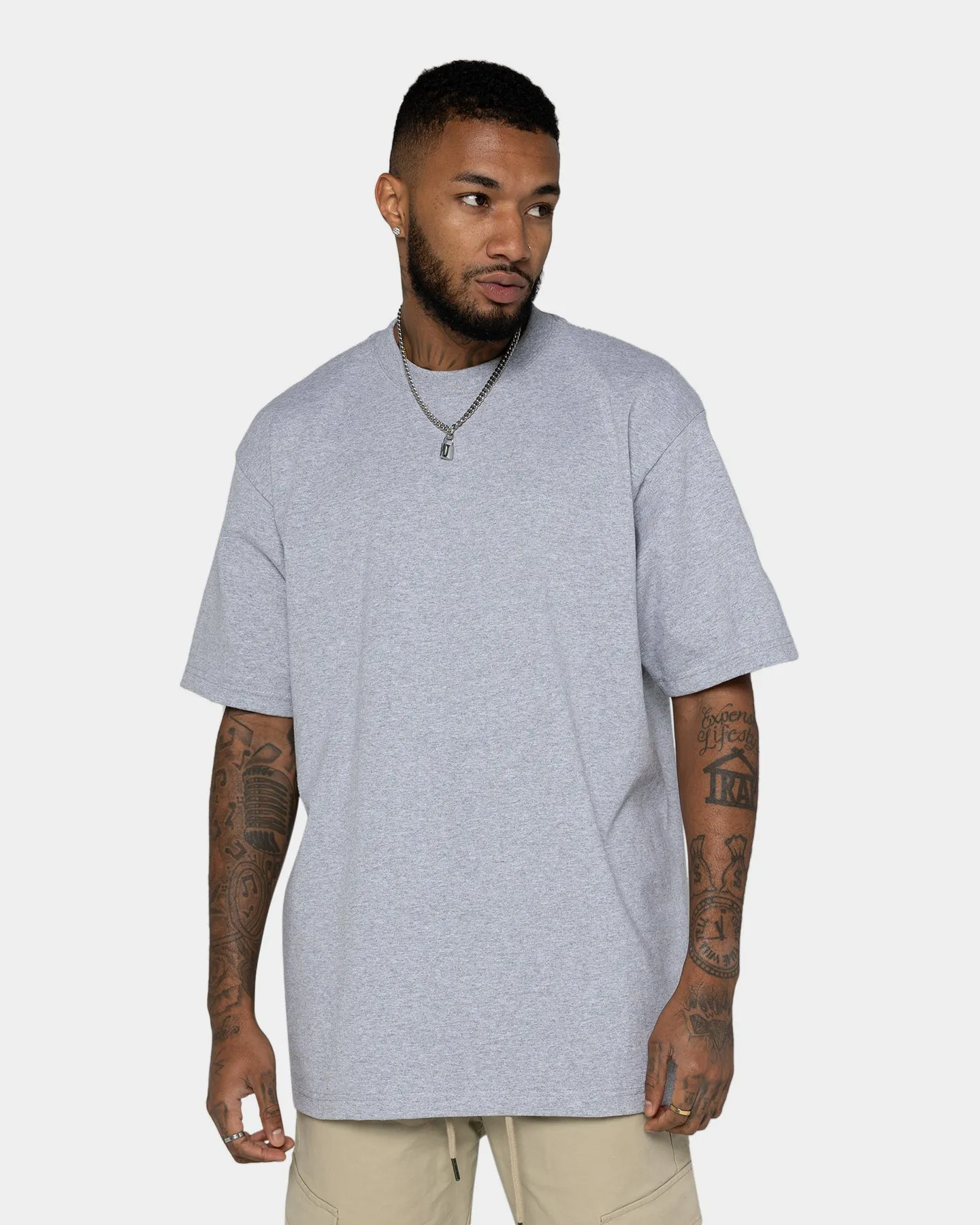 Shaka Wear Max Heavyweight Short Sleeve T-Shirt Heather Grey sold by Culture Kings