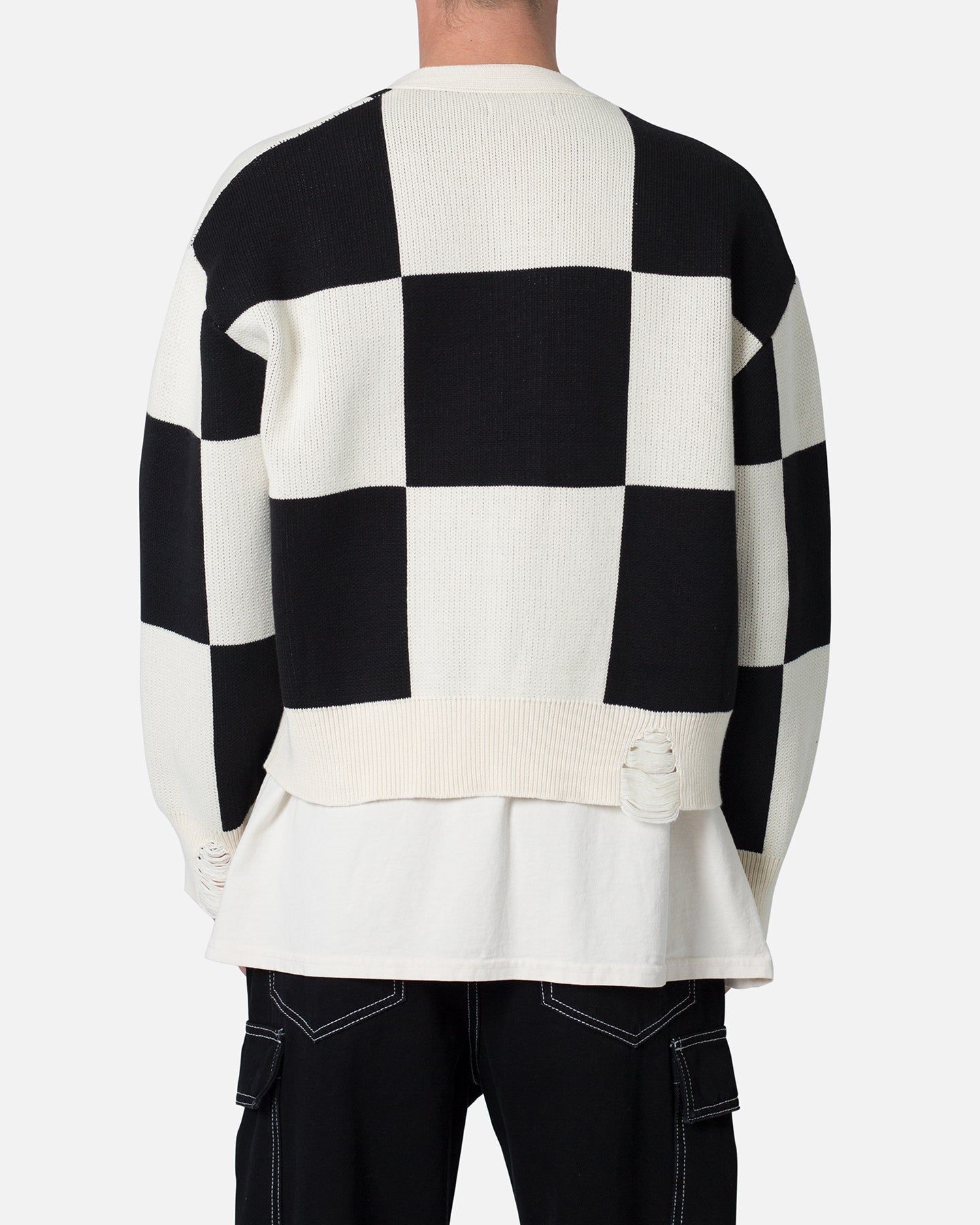 MNML Checkered Cardigan Sweater Black/White sold by Culture Kings product image thumbnail 4