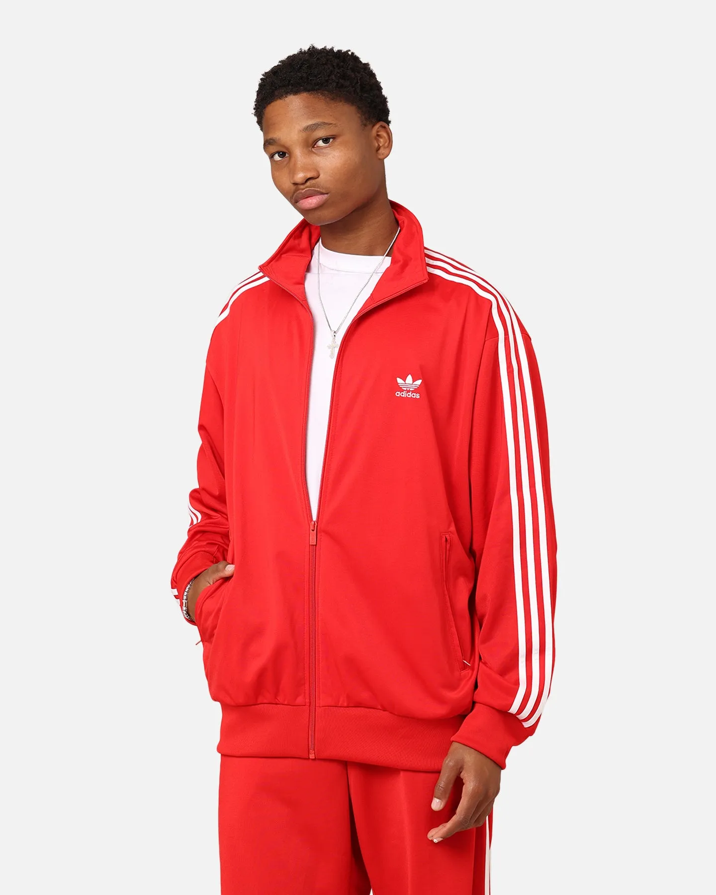 Adidas Classics Firebird Track Jacket Better Scarlet/White sold by Culture Kings