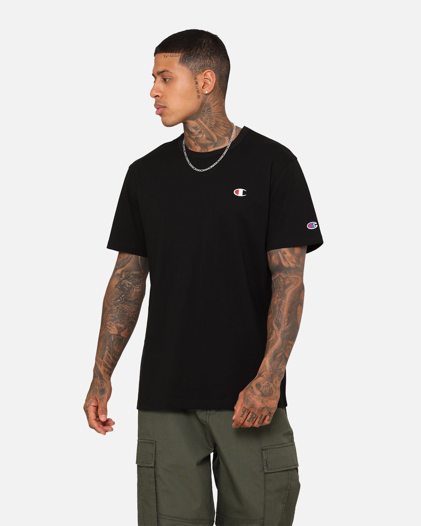 Champion Heritage Small C T-Shirt Black sold by Culture Kings
