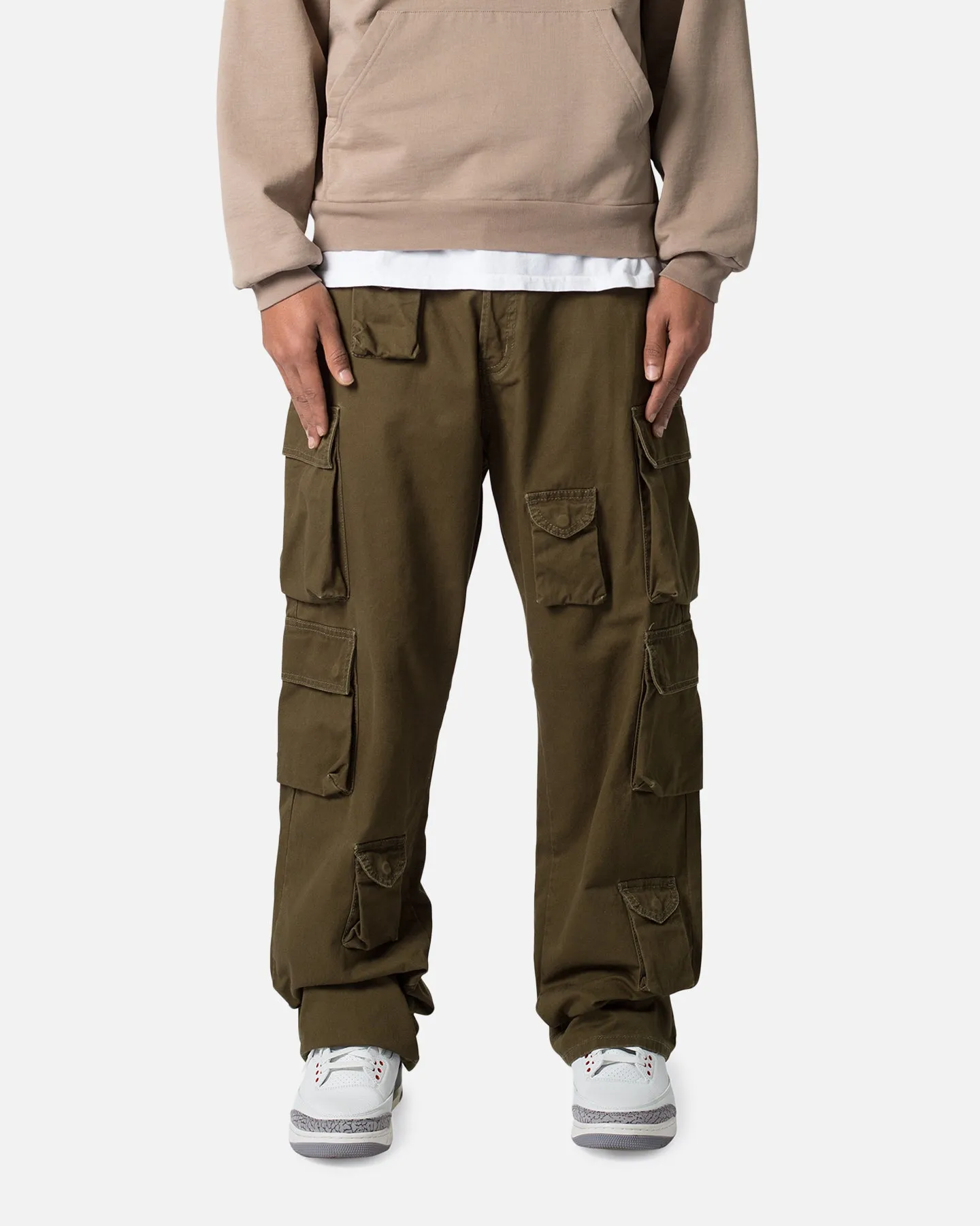MNML Baggy Cargo Pants Washed Olive sold by Culture Kings