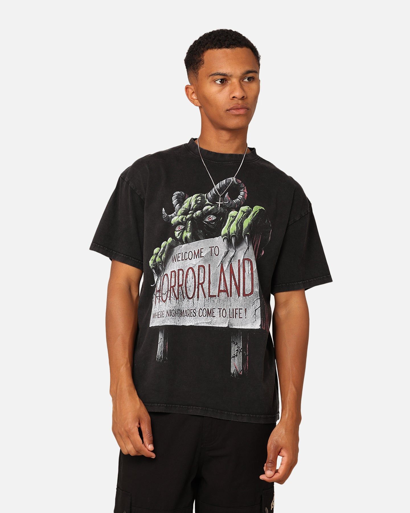 American Thrift X Goosebumps Horror Land Vintage T-Shirt Black Wash sold by Culture Kings