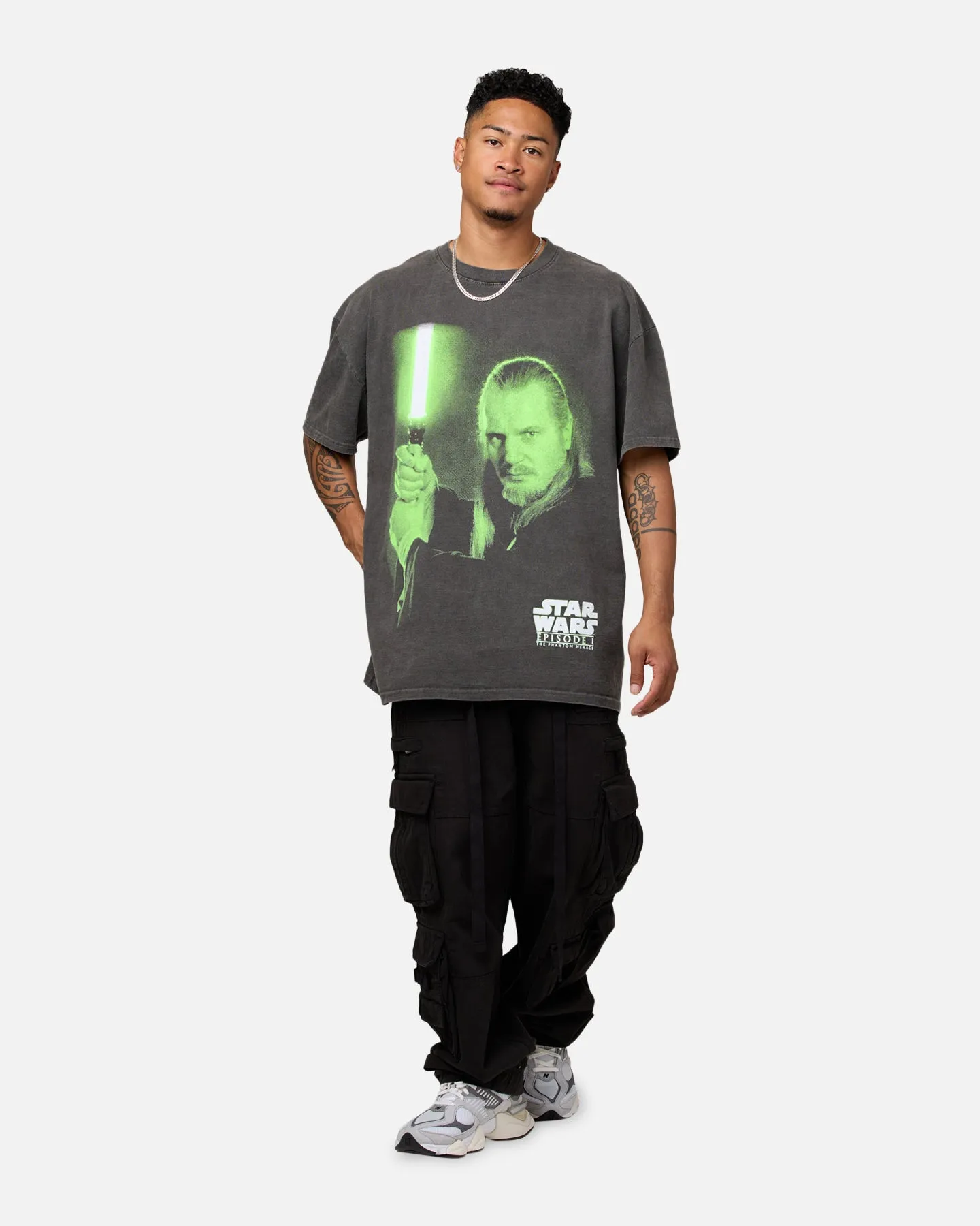 Star Wars Qui Gon Jinn Heavyweight T-Shirt Black Wash sold by Culture Kings product image thumbnail 3