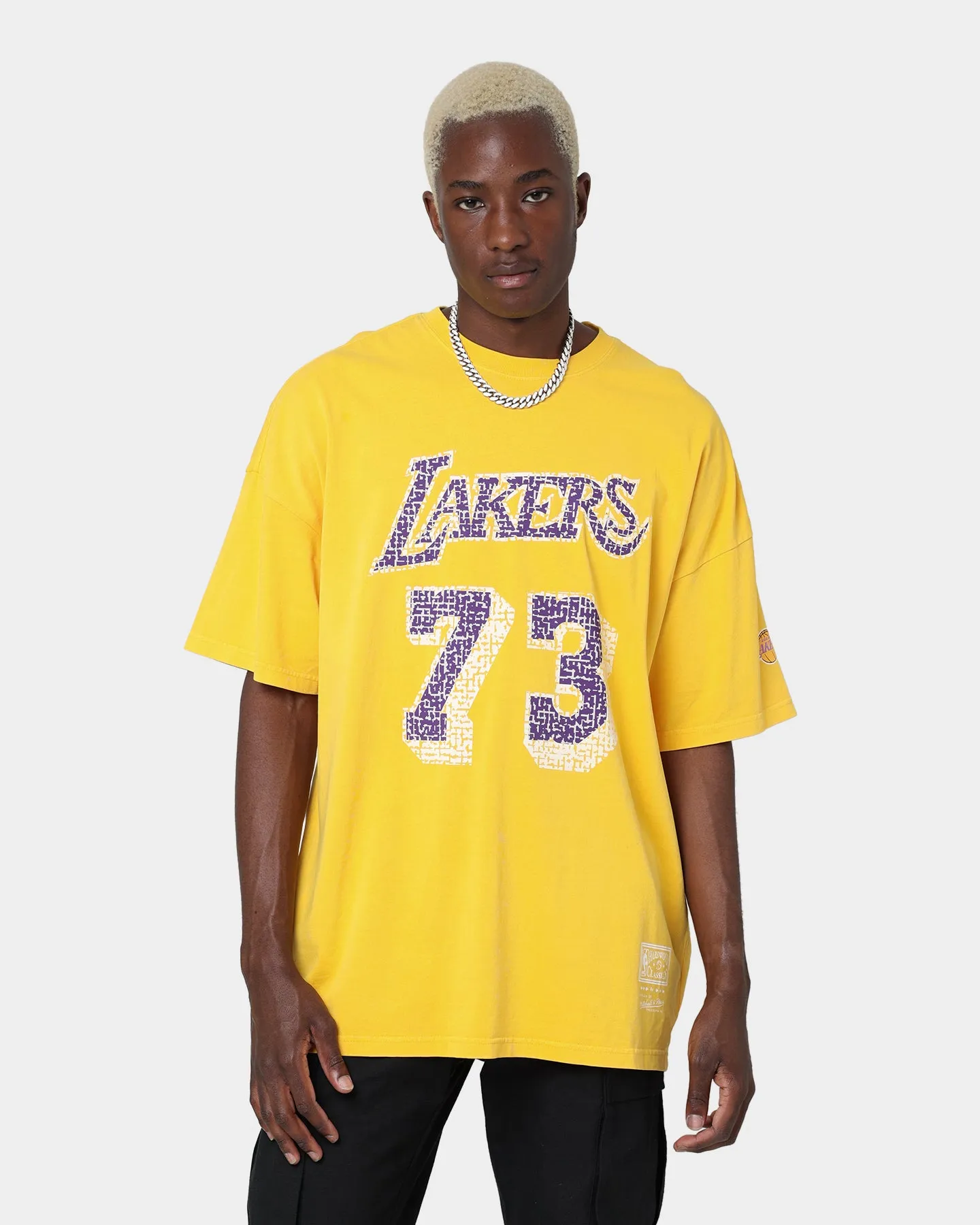 Mitchell & Ness Los Angeles Lakers Dennis Rodman #34 N&N Oversized T-Shirt Faded Yellow sold by Culture Kings