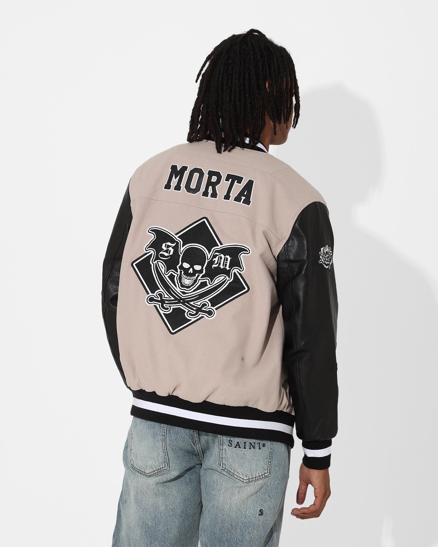 Saint Morta Graveyard Varsity Jacket Stone/Black sold by Culture Kings product image thumbnail 5