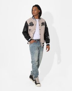 Saint Morta Graveyard Varsity Jacket Stone/Black sold by Culture Kings